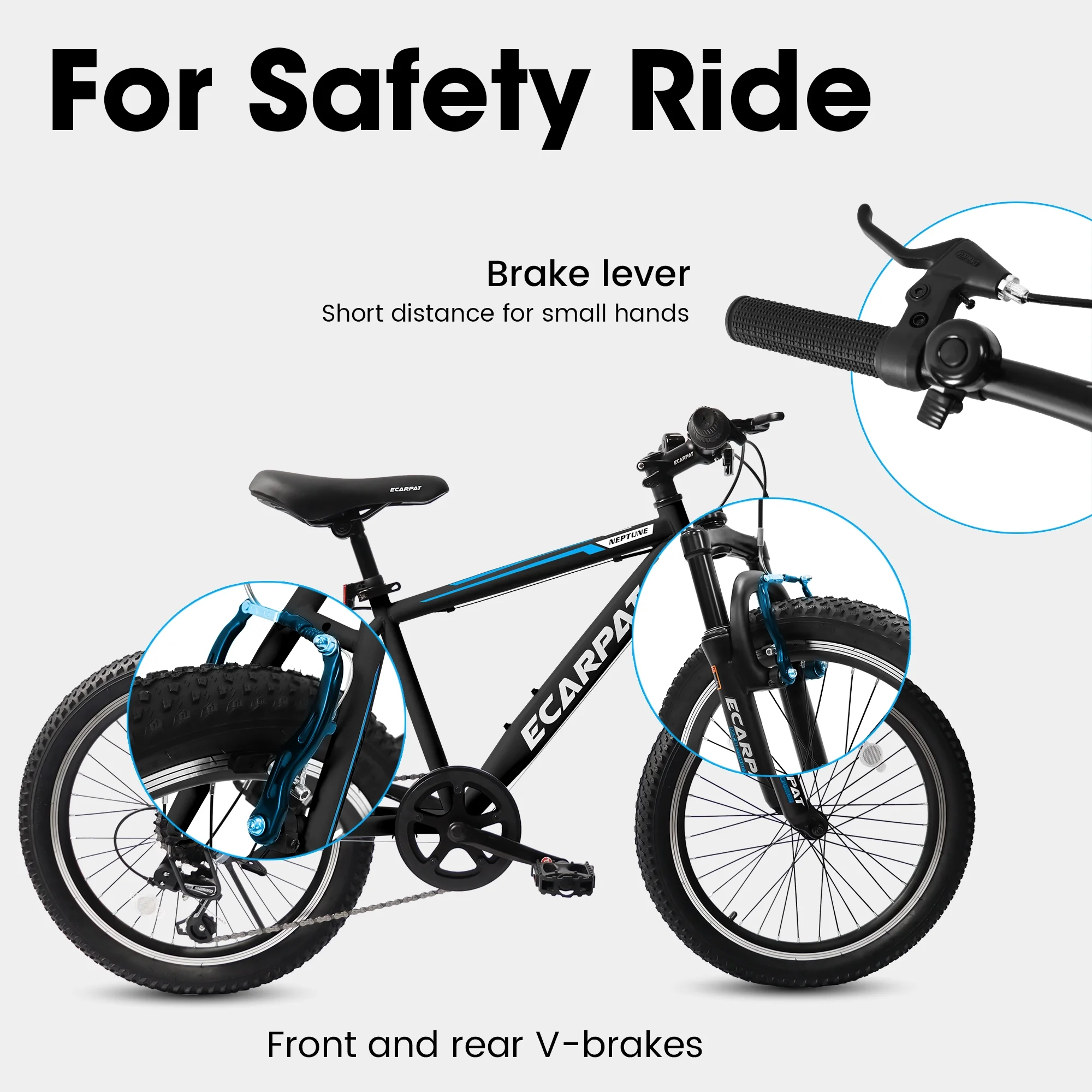 Ecarpat  Kids’ Bike 20 Inch Wheel, 20 Inch Mountain Bike 7-Speed, Boys Girls Child Kids’ Bicycles