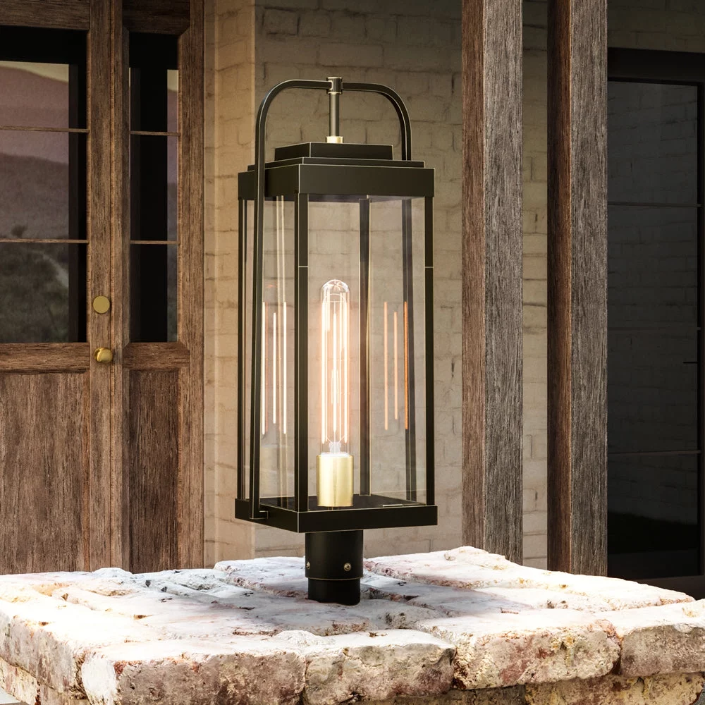 Luxury Transitional Post Light, 21.375H x 8.25W, with Modern Style, Olde Bronze, UHP1342 by Urban Ambiance