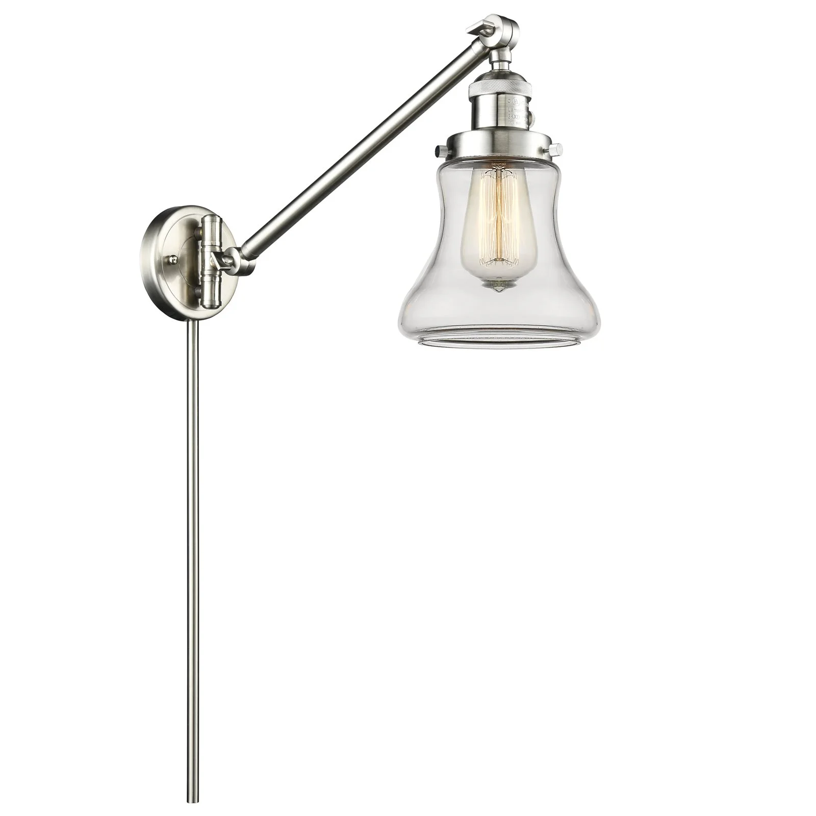 Innovations 237-SN-G192-LED Bellmont 1 Light Swing Arm part of the Franklin Restoration Collection, Brushed Satin Nickel