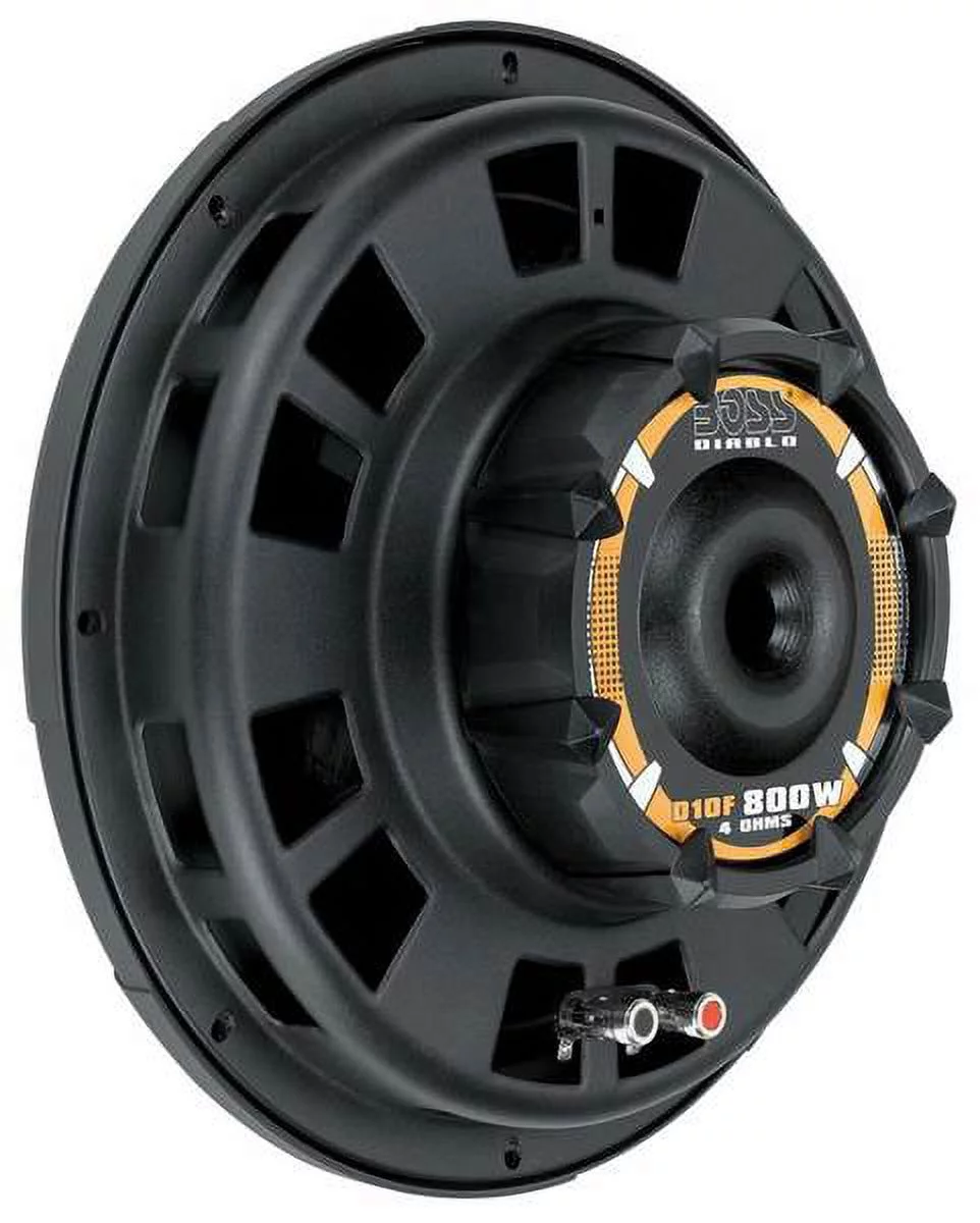 BOSS D10F 10 Inch 1600W Shallow Slim Car Audio Subwoofers + Dual Vented Sub Box