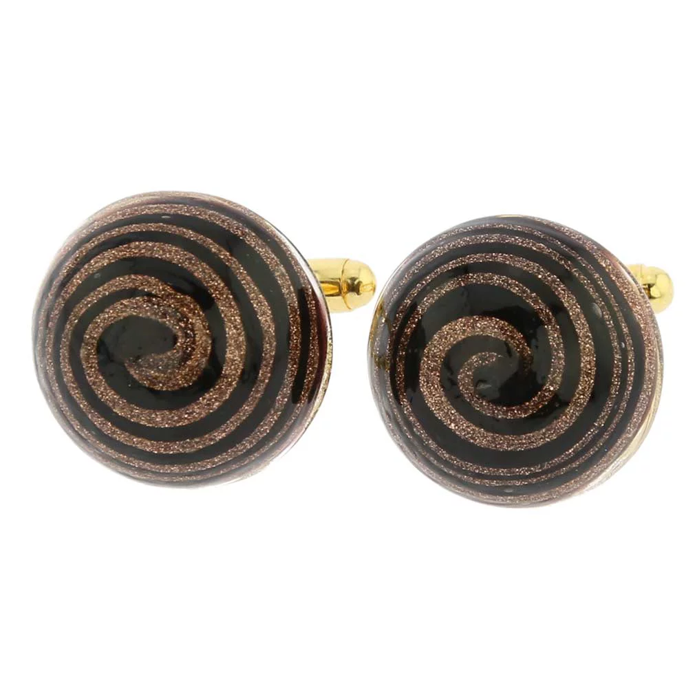 GlassOfVenice Murano Glass Venetian Sparkles Cufflinks - Black