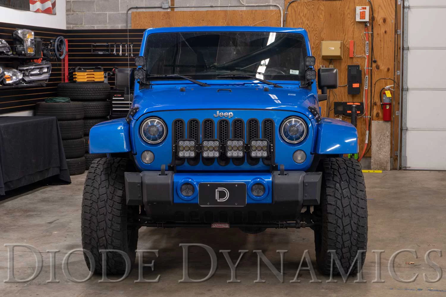Diode Dynamics 2007-2018 Fits Jeep Wrangler JK SS5 4-Pod CrossLink Grille Pro White Combo Lightbar Kit DD7272