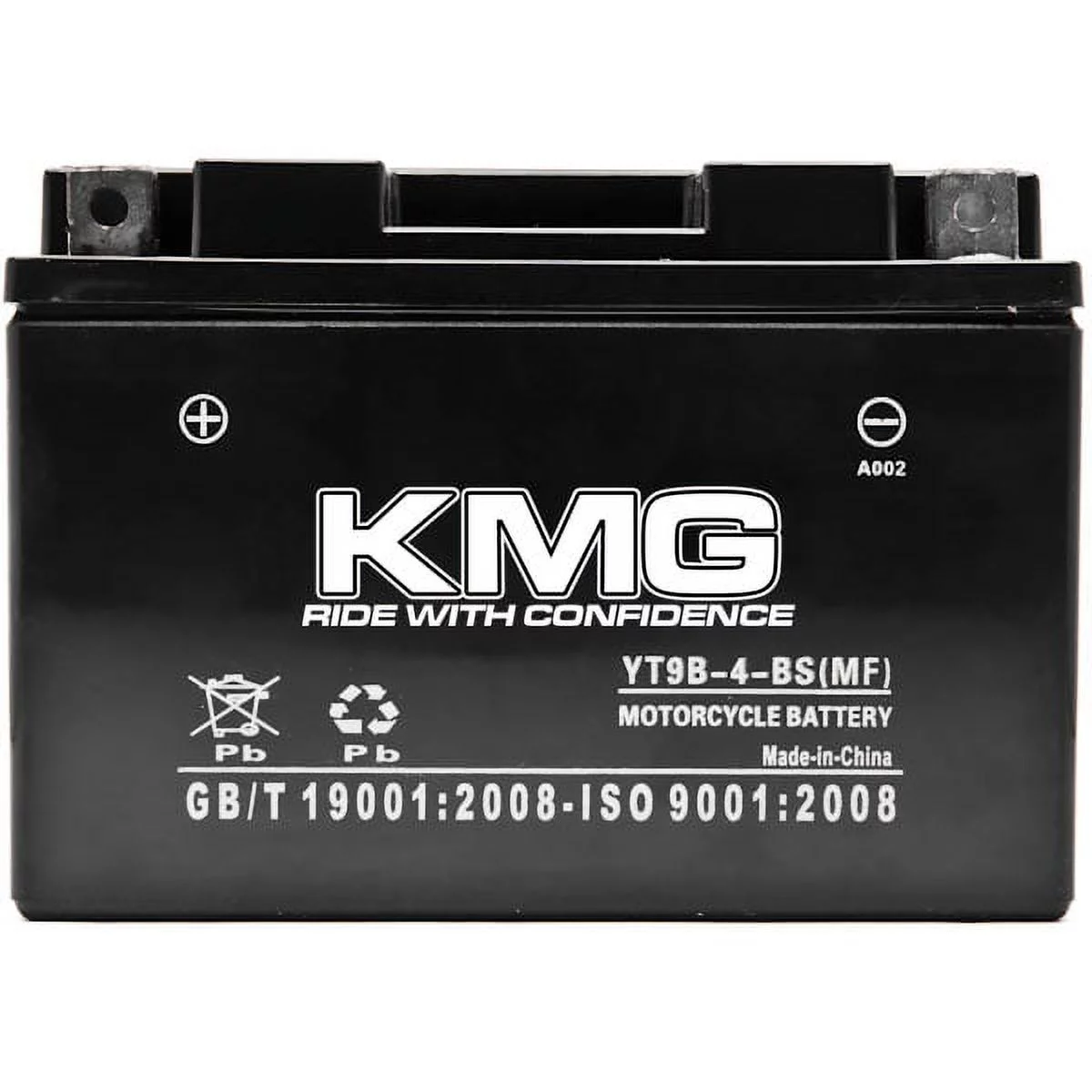 KMG YT9B-4-BS Sealed Maintenance Free 12V Battery High Performance SMF OEM Replacement Powersport Motorcycle ATV Scooter Snowmobile Watercraft