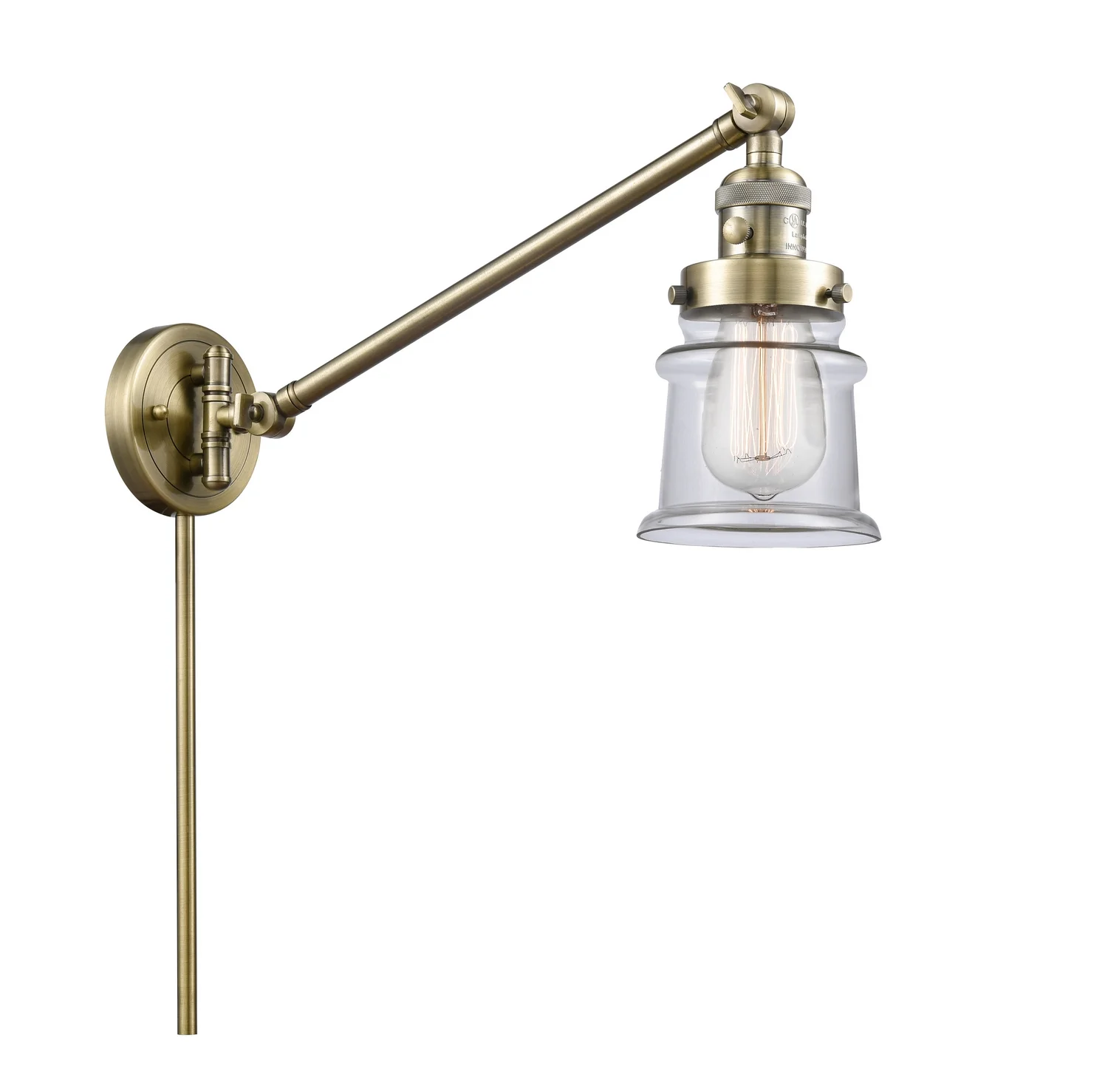 Innovations 237-AB-G182S-LED One Light Swing Arm from Franklin Restoration collection