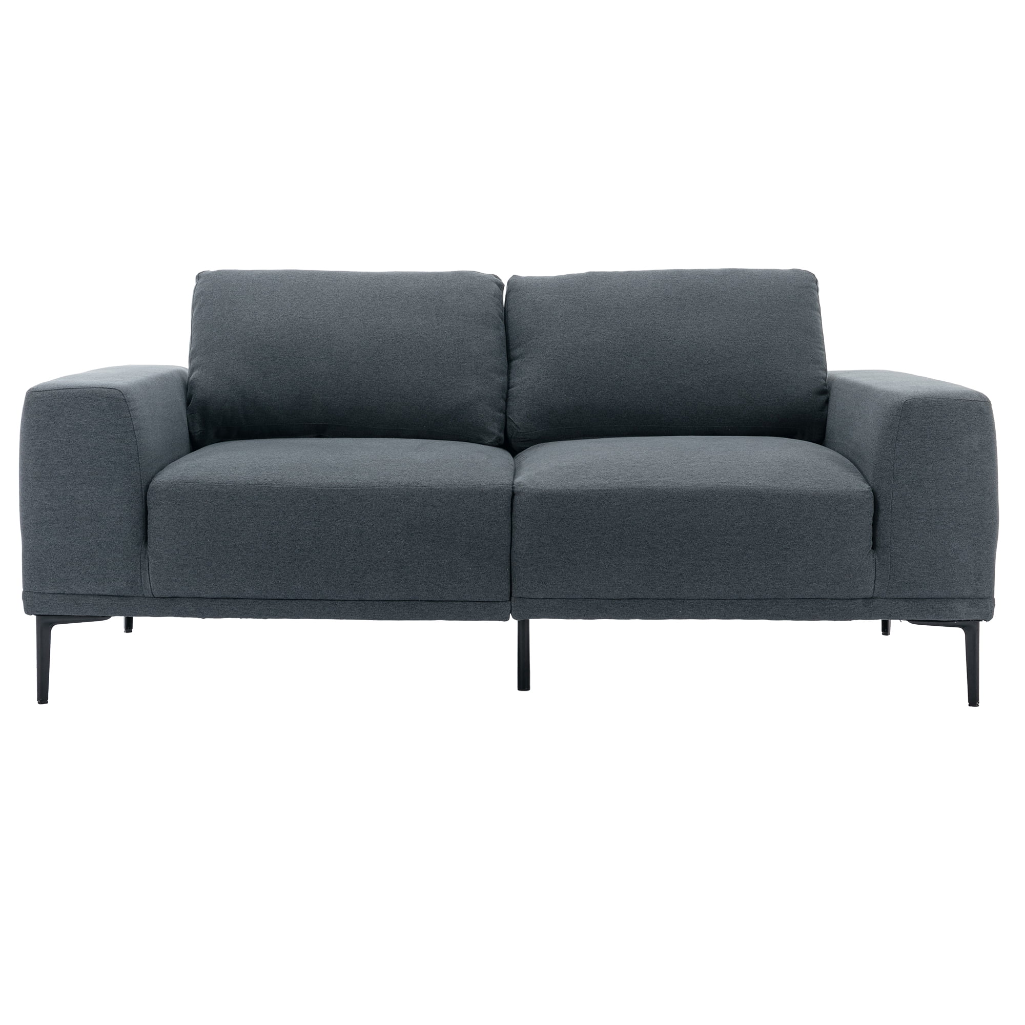 Homiyad Large Sofa, 74.8 Inch Linen Fabric Loveseat Couch Mid-Century Modern Upholstered Accent Couches for Living Room, Apartment, Bedroom,Dark Grey