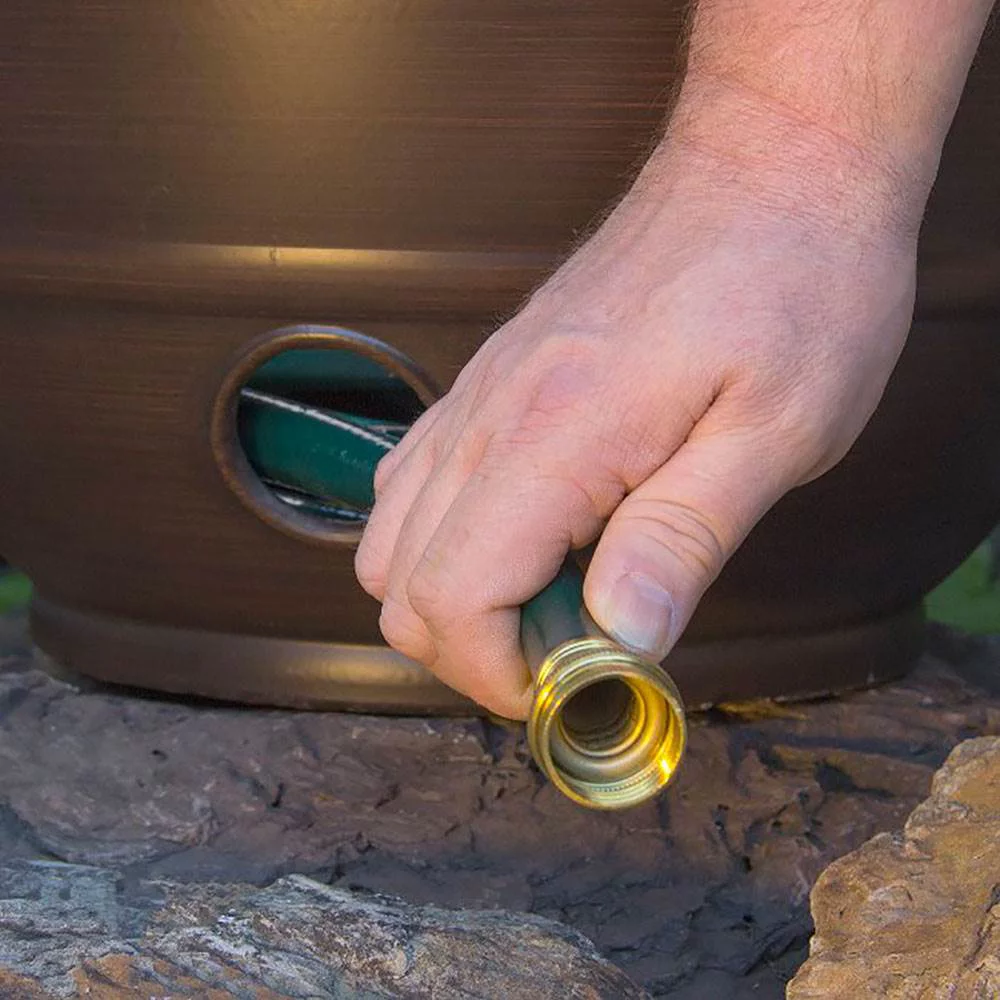 Liberty Garden LBG1924 Banded High Density Resin Hose Holder Pot, Bronze