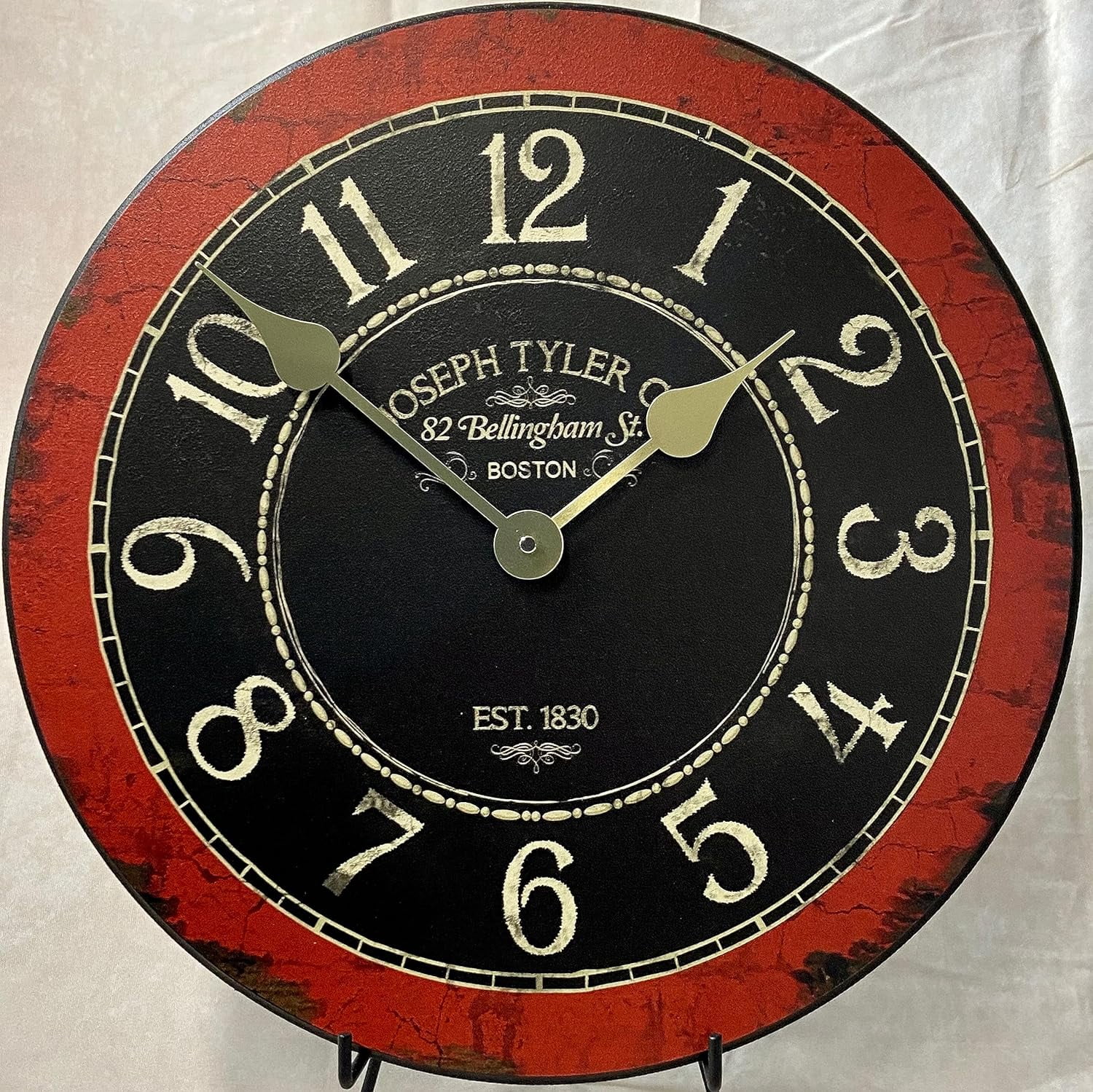 Bellingham Red Large Wall Clock | Ultra Quiet Quartz Mechanism | Hand Made In Beautiful Crisp Lasting Color | Comes In 8 Sizes | 10-Inch