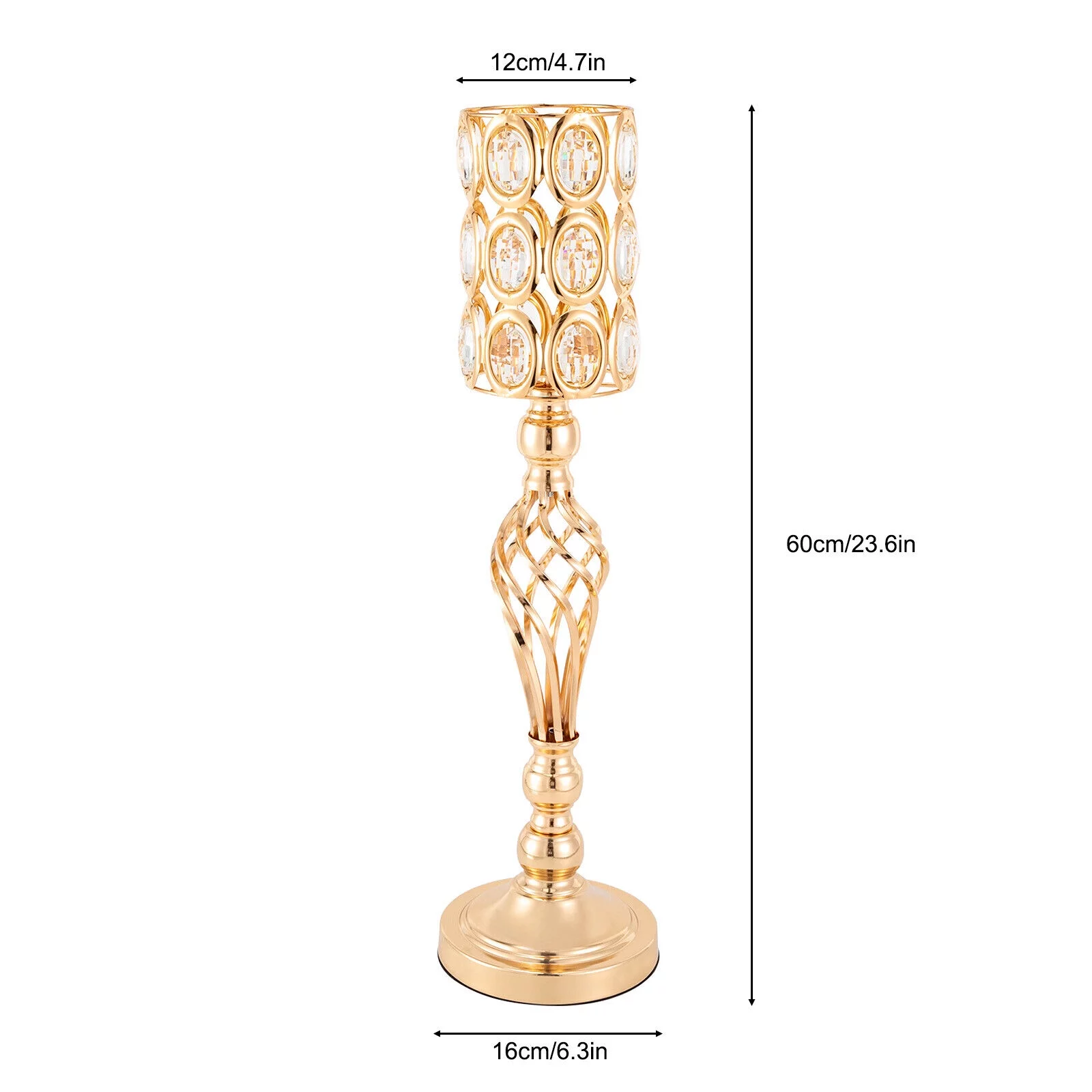 10x Wedding Flower Vases Wedding Table Centerpieces w/ Crystal Bead Gold Decor