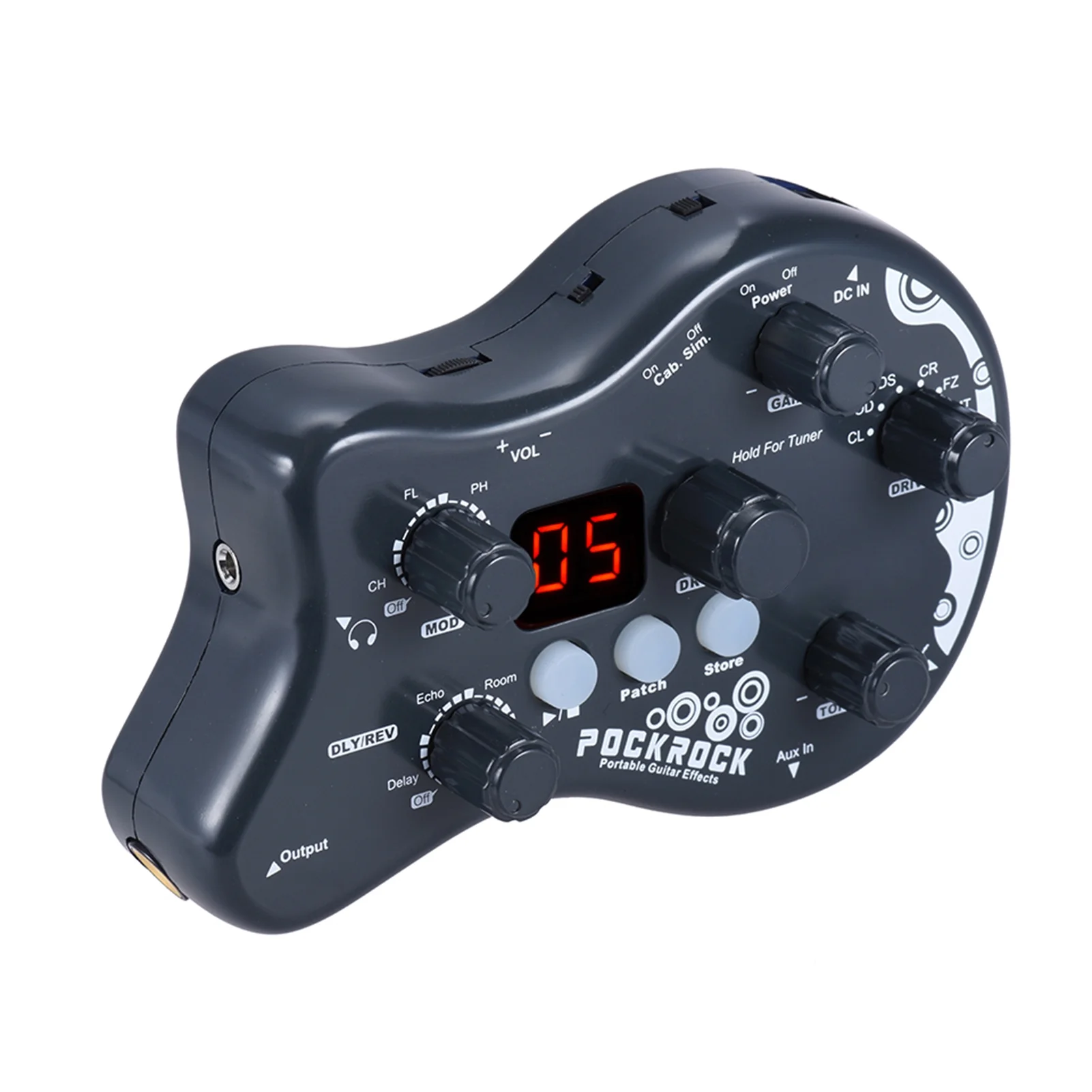 Ammoon  PockRock Portable Guitar Multi-effects Processor Effect Pedal 15 Effect Types 40 Drum Rhythms Tuning Function   with Power Adapter