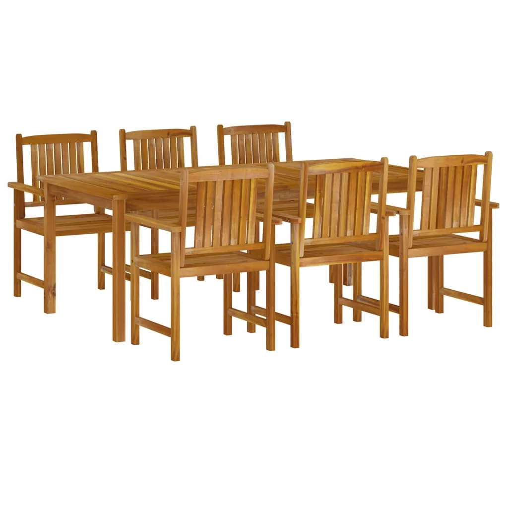 OWSOO 7 Piece Patio Dining Set Solid Wood Acacia