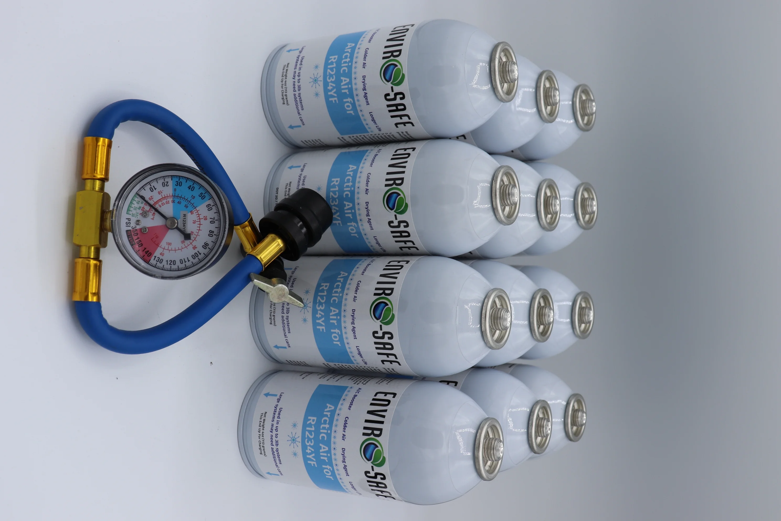 Envirosafe Arctic Air for R1234yf, 12 Cans and Charging Gauge, R-1234yf