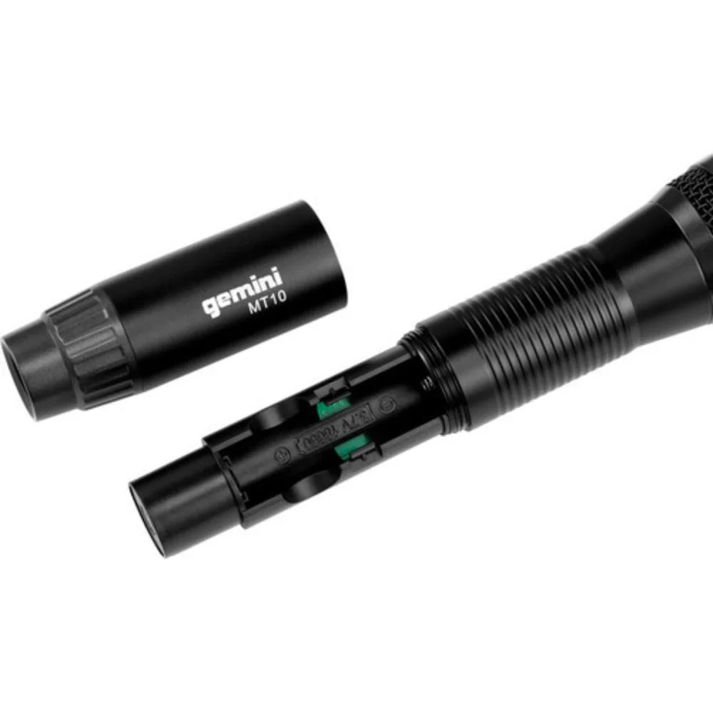 Gemini GMU-M100 Handheld UHF Wireless Microphone System with Plug-In Receiver (512 to 541.7 MHz) Bundle with Auray MS-5230F Tripod Microphone Stand with Fixed Boom