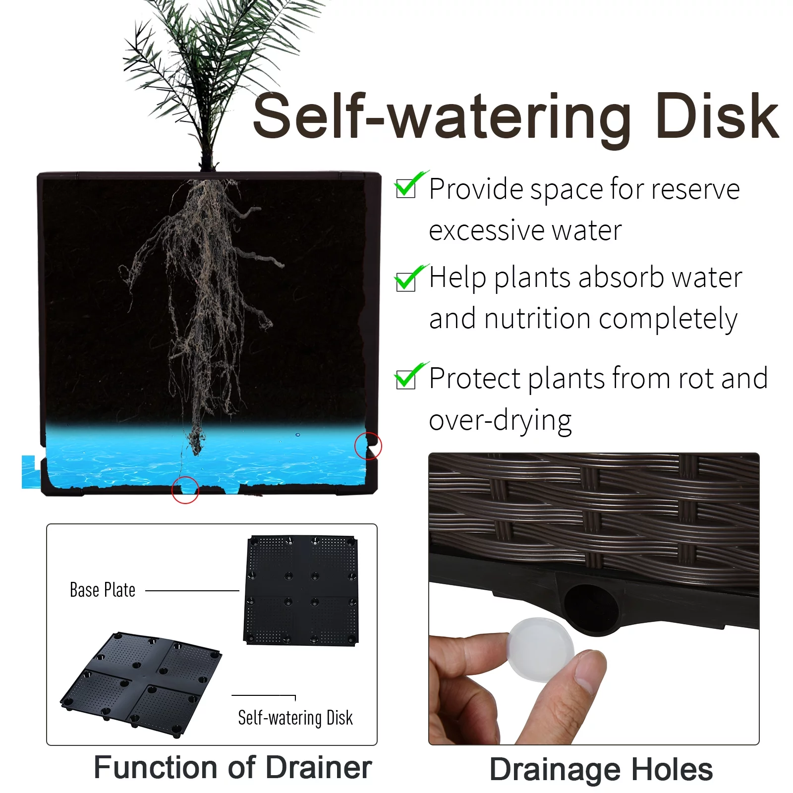 Outsunny Raised Garden Bed with Legs, Self-Watering Planter Box Raised Bed to Grow Flowers, Herbs & Vegetables, Brown