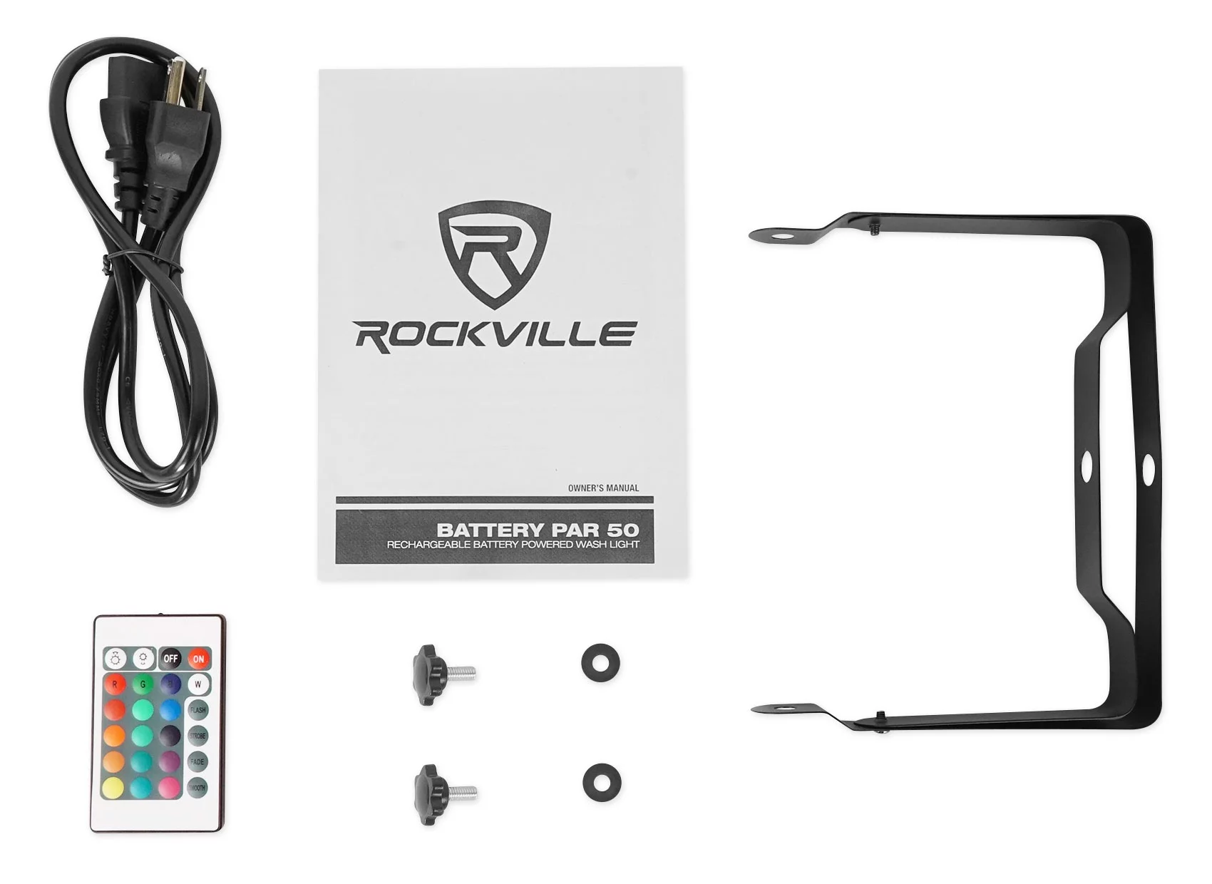 DJ Package (8) Rockville Rechargeable LED DMX DJ Wash Lights+Crank Stands+Facade