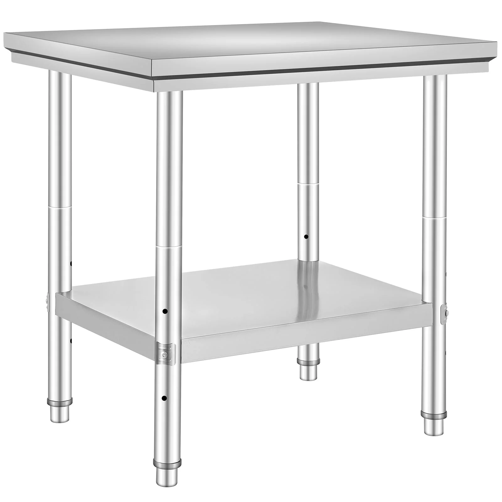 SKYSHALO Commercial Worktable & Workstation Stainless Steel Work Table Heavy Duty Commercial Food Prep Work Table for Home, Kitchen, 24 x 30 x 32 inch Restaurant Metal Prep Table with Adjustable Feet