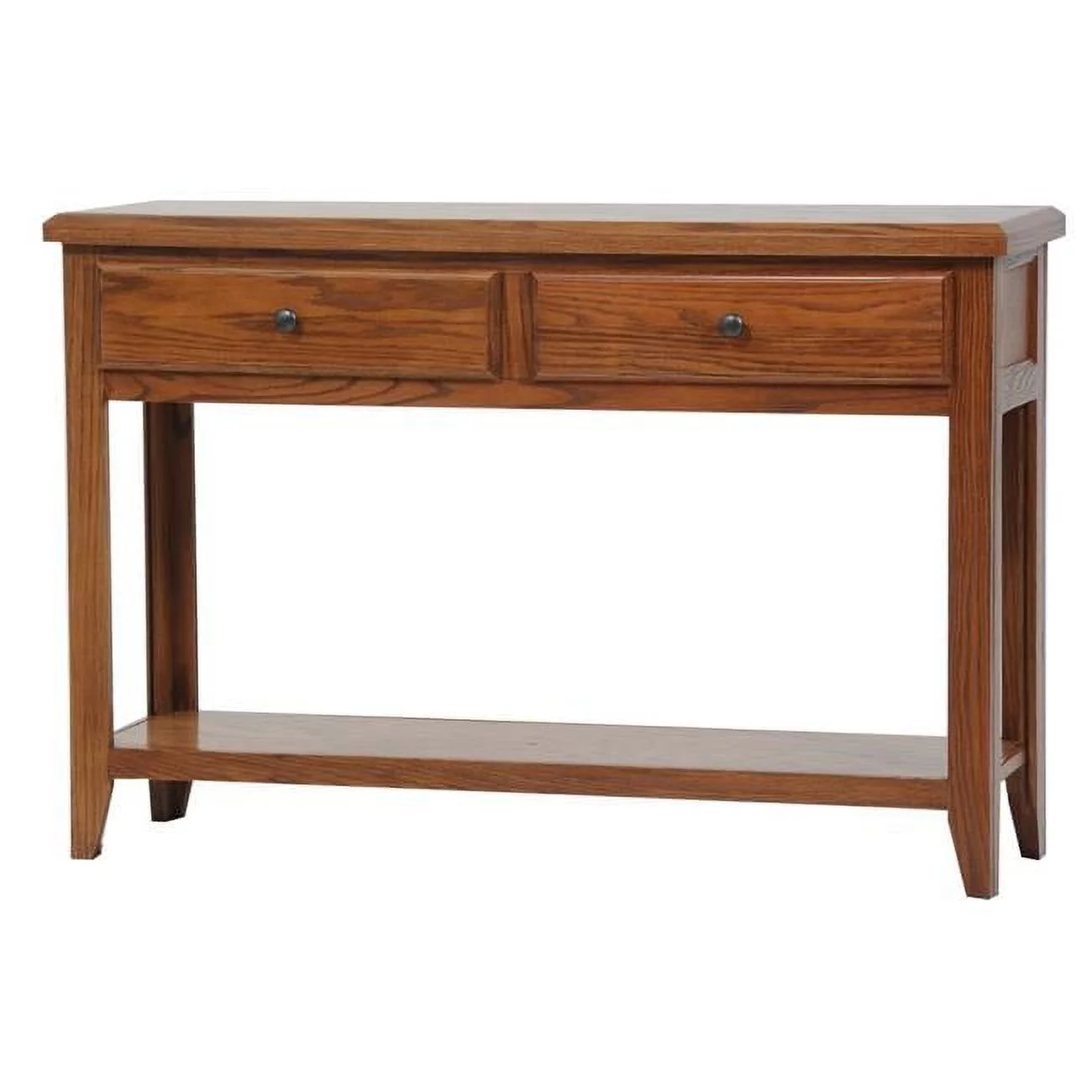 American Heartland  Oak Sofa Table with 2 Drawers, Dark