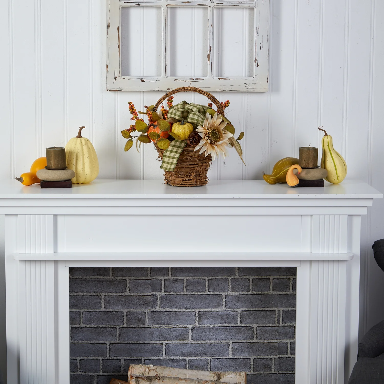 HomeStock 16In. Fall Pumpkin Gourds And Berries Artificial French Flair Arrangement