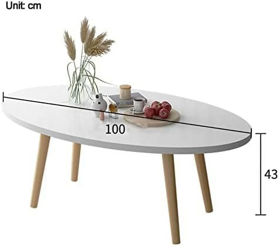 CGFHYP End Table  Sofa Table Oval Coffee Table Modern Coffee Tablesimple Industrial Modern Center Table Blue 2