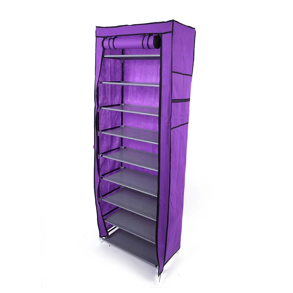 Ktaxon 10 Tier Shoes Cabinet Storage Organizer Shoe Rack Closet Holds-Purple-22.83'' x 11.4'' x 63''