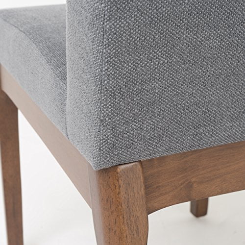 christopher knight home 298987 kwame walnut finish dining chair (set of 2), dark gray