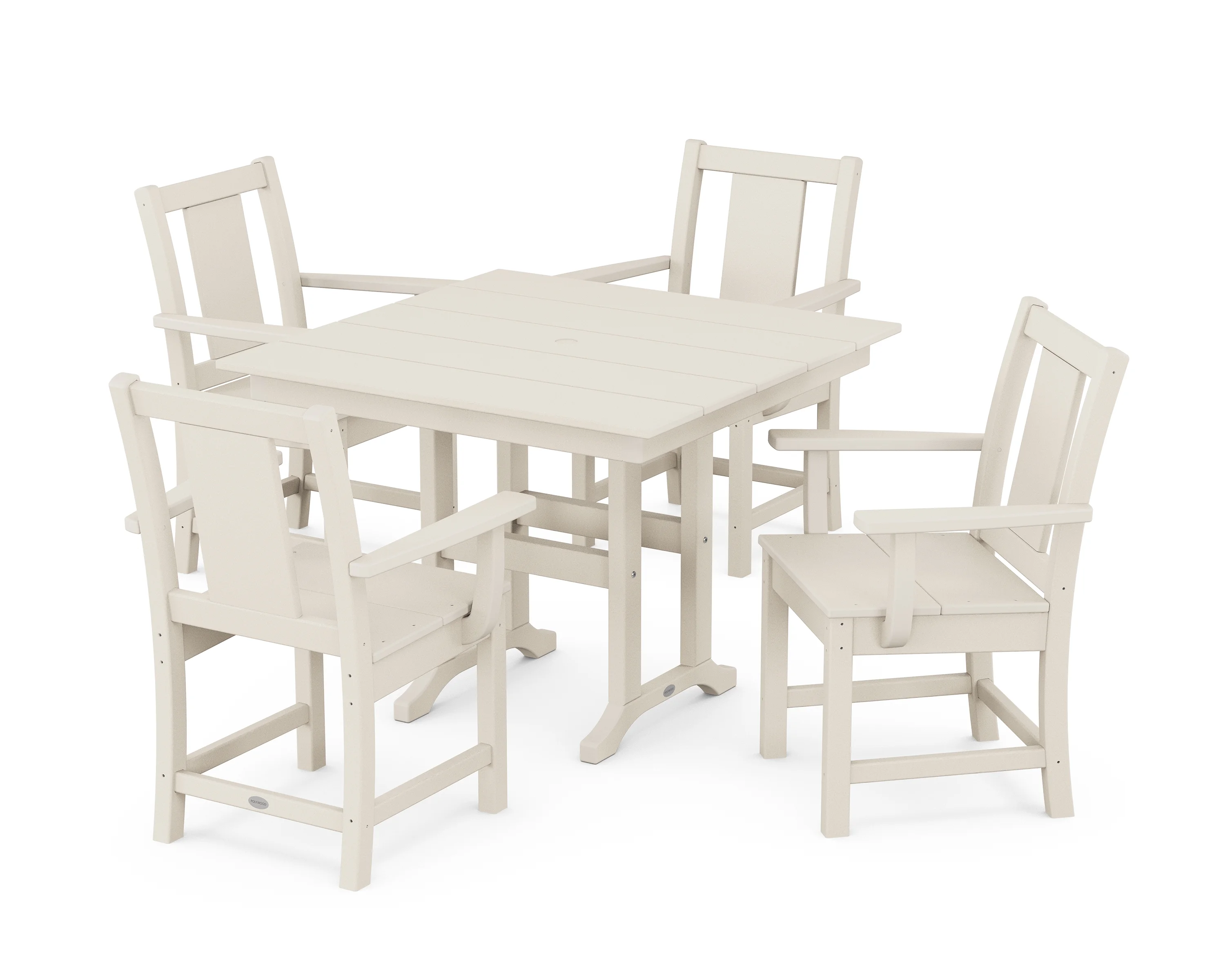 POLYWOOD® Prairie 5-Piece Farmhouse Dining Set in Sand