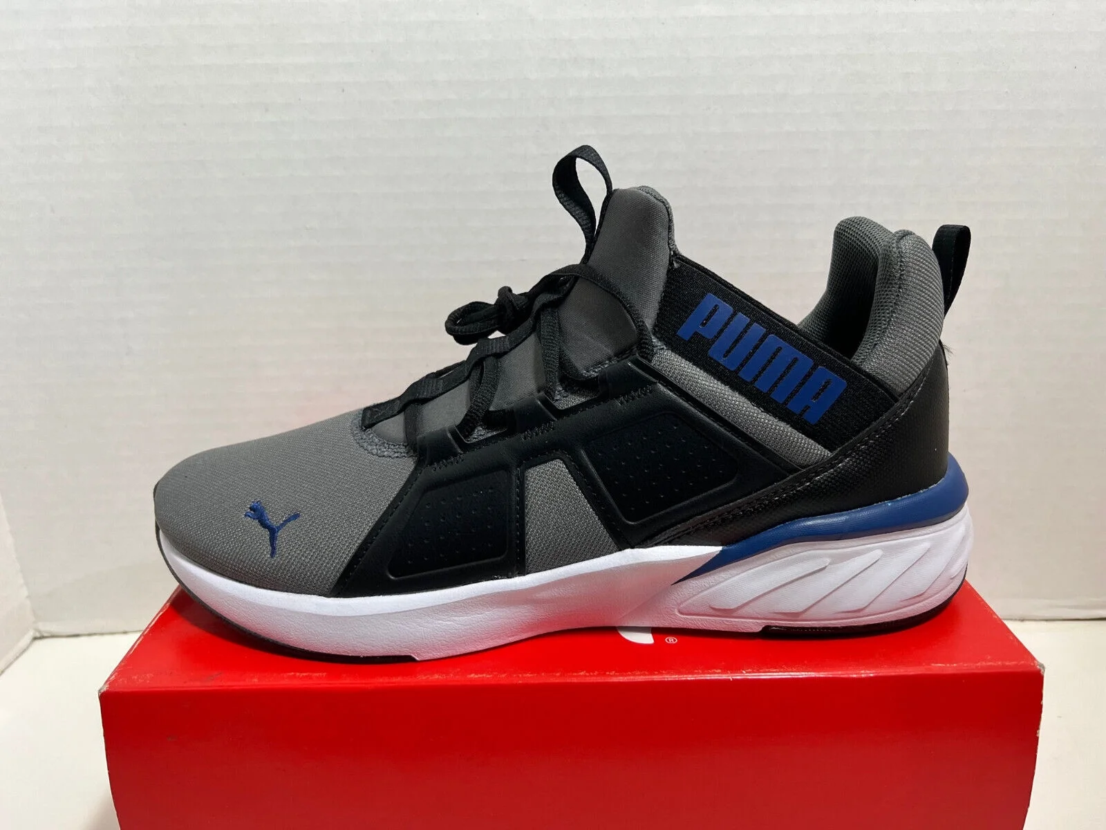 PUMA SOFTRIDE ENZO LOW SLIP-ON SNEAKER TRAINERS MEN SHOES GREY/BLACK SIZE 10 NEW