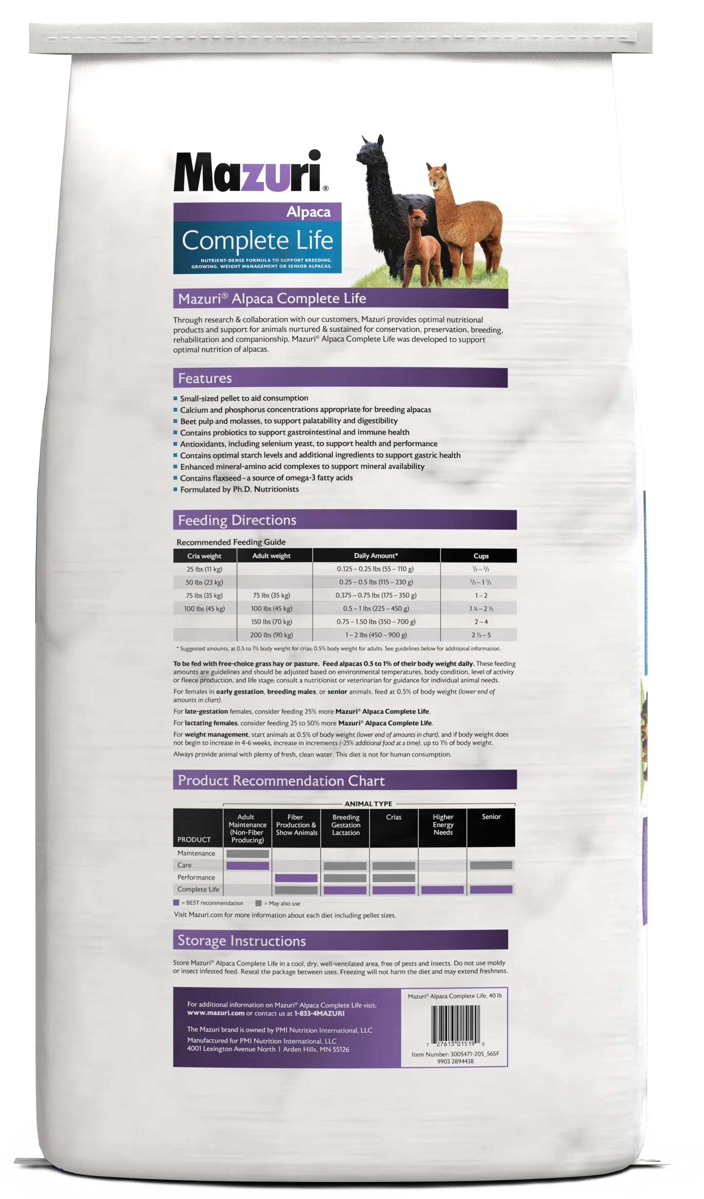 Purina Animal Nutrition Mazuri Alpaca Complete