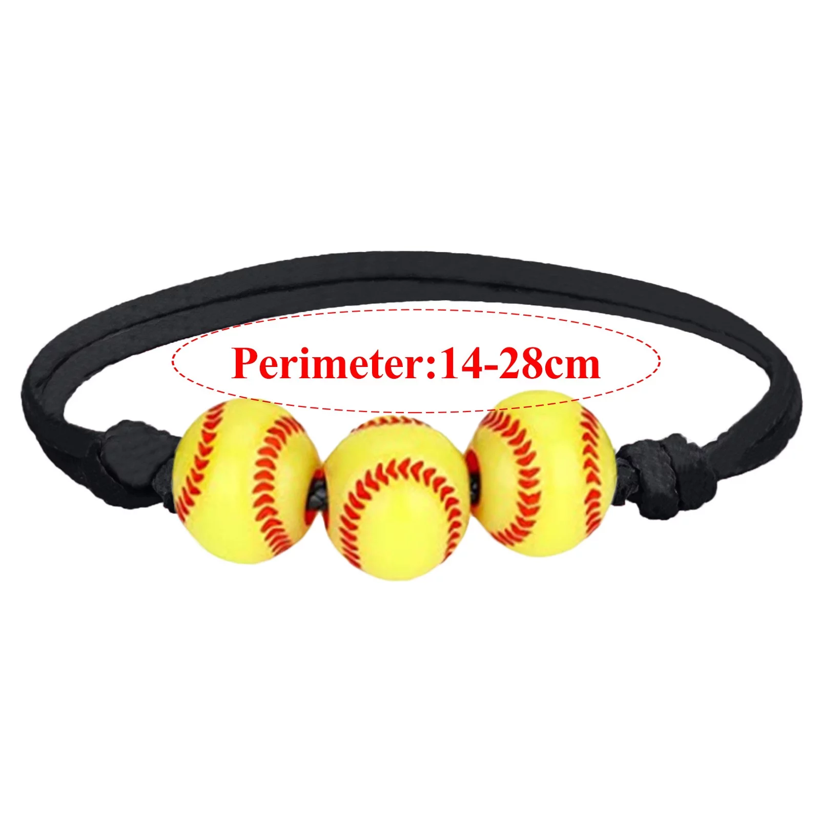 BOLUOYI 2024 Graduation Party 2Pcs Softball Bracelet Party Favors Yellow Softball Beadship Bracelets Adjustable Beaded Bracelet Softball Gifts for Boy Teens Sport Birthday Party Softball Favors