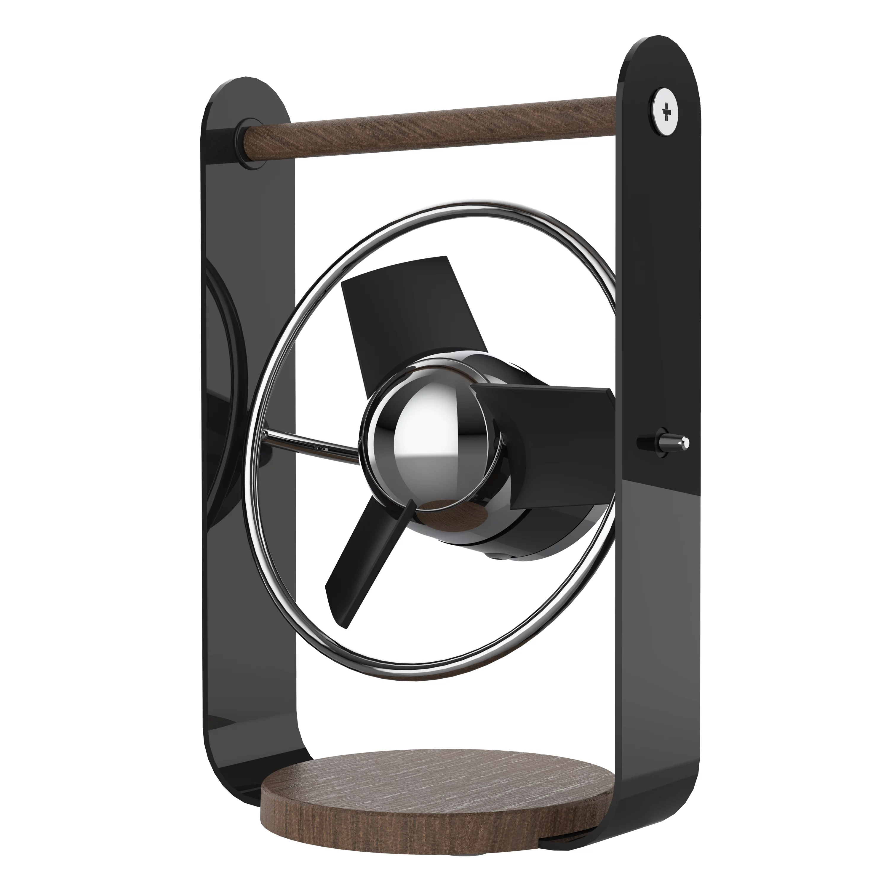 Sharper Image Soft Blade Desktop Fan, Black, 8 in, New