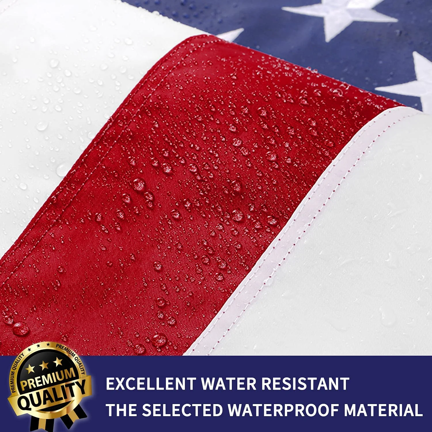 Nylon American Flag 6x10 - Made in USA. Premium Large US Flag 6x10 ft. Embroidered Stars and Sewn Stripes - Display with Pride