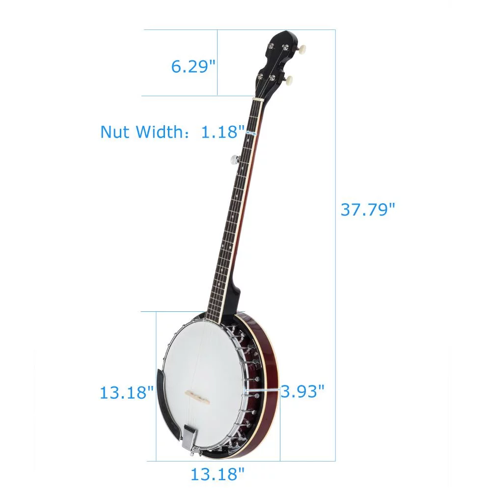 Ktaxon Professional Top Grade Exquisite Wood Metal 5-string Banjo
