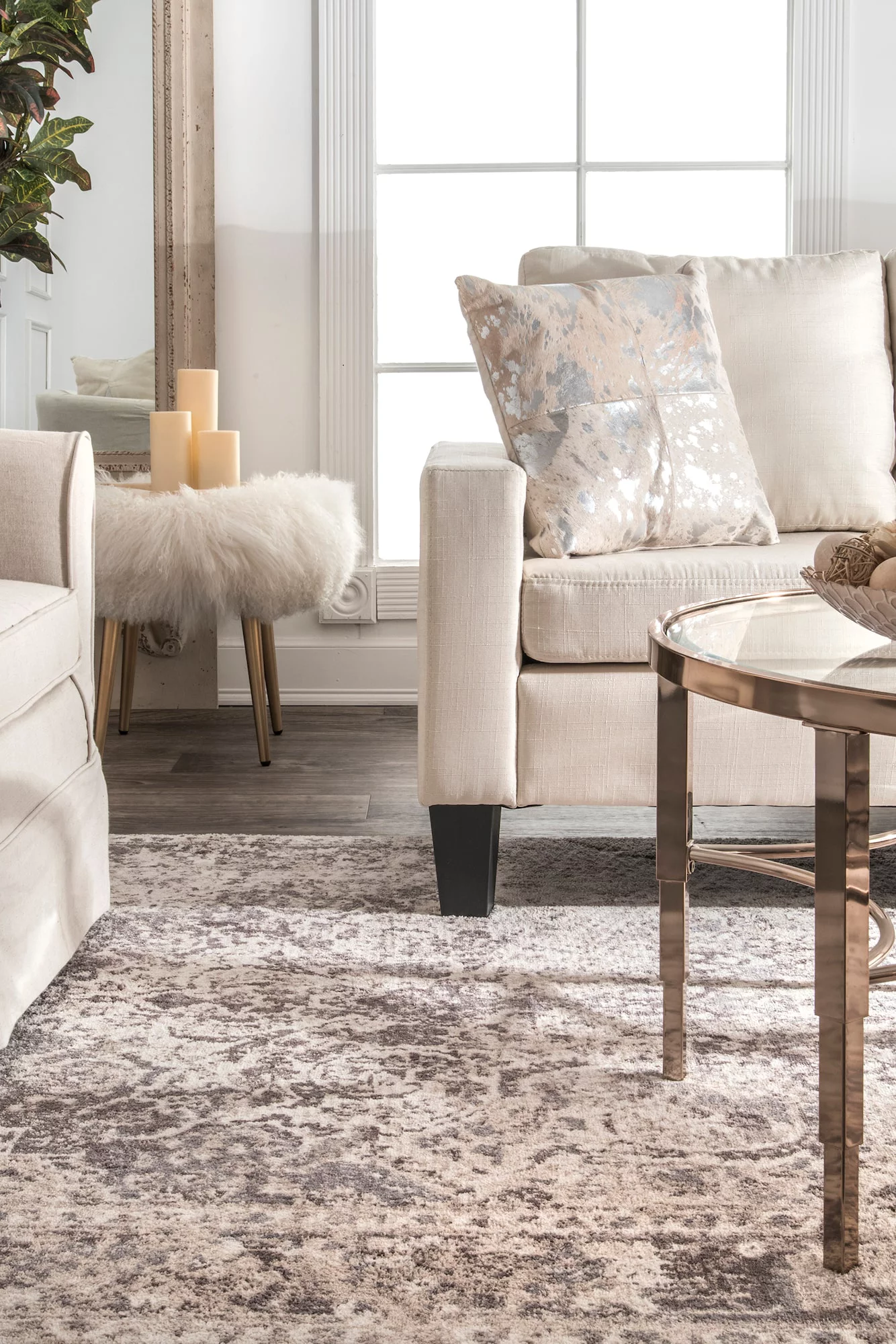 NuLoom Armsdale Vintage Verdell Medallion Beige 8'6