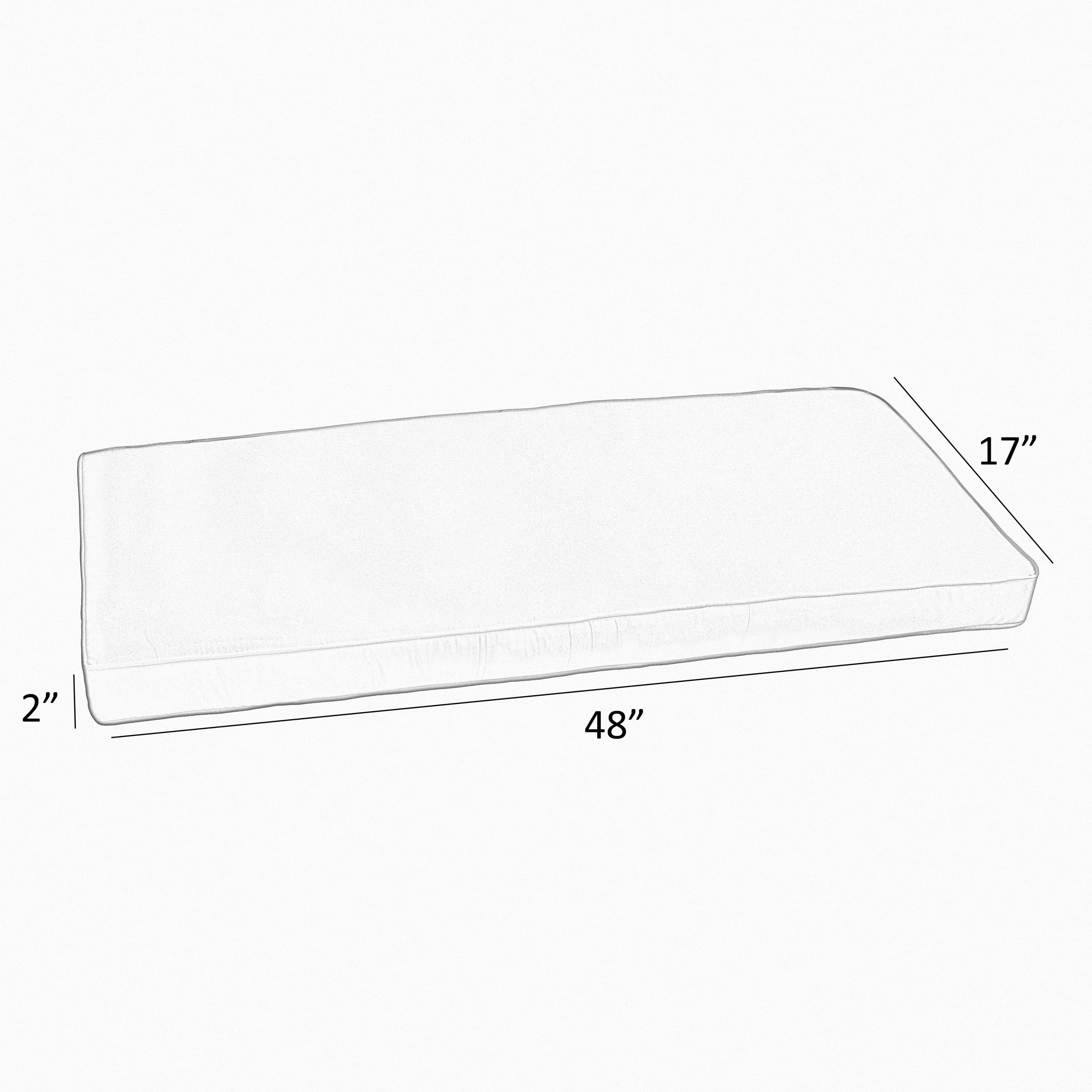 Sorra Home Navy Dotted Stripes Indoor/Outdoor Bench Cushion, Corded