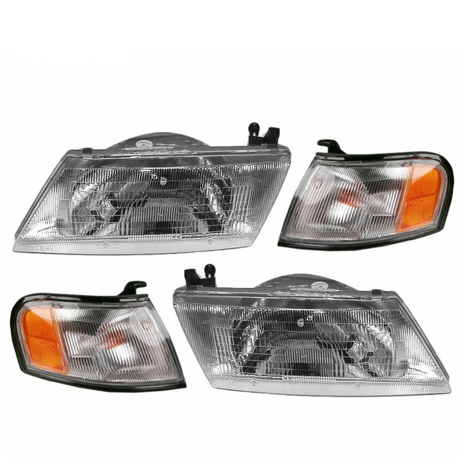 Headlights Headlamps & Parking Turn Corner Light Lamp Set Kit For 200SX Sentra Fits select: 1998 NISSAN SENTRA XE/GXE, 1997 NISSAN SENTRA BASE/XE/GXE/GLE