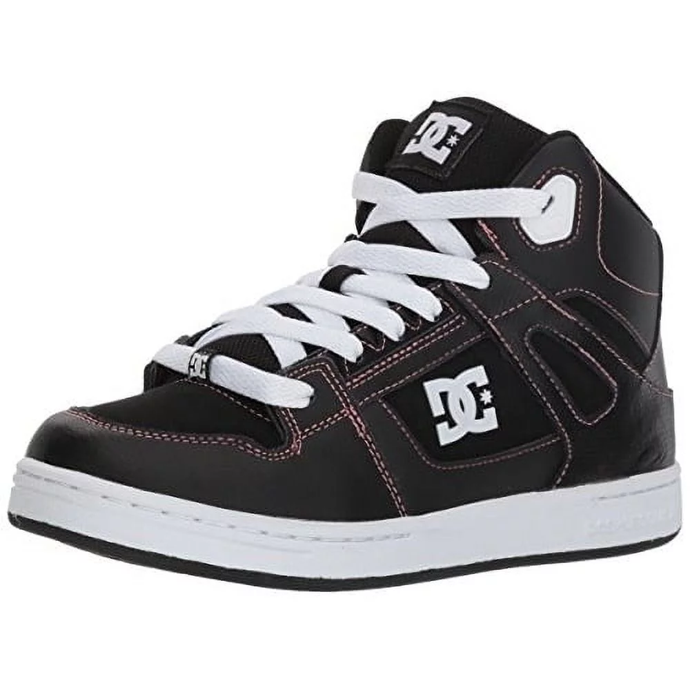 DC Unisex-Child Pure High-top Girls Skate Shoe  BLACK/PINK