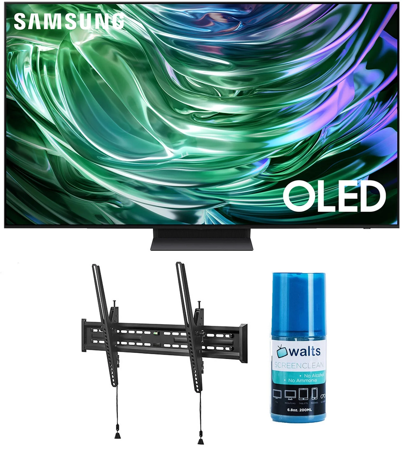 Samsung QN65S90DAFXZA 65 Inch 4K OLED Smart TV with Dolby Atmos with a Walts TV Large/Extra Large Tilt Mount for 43