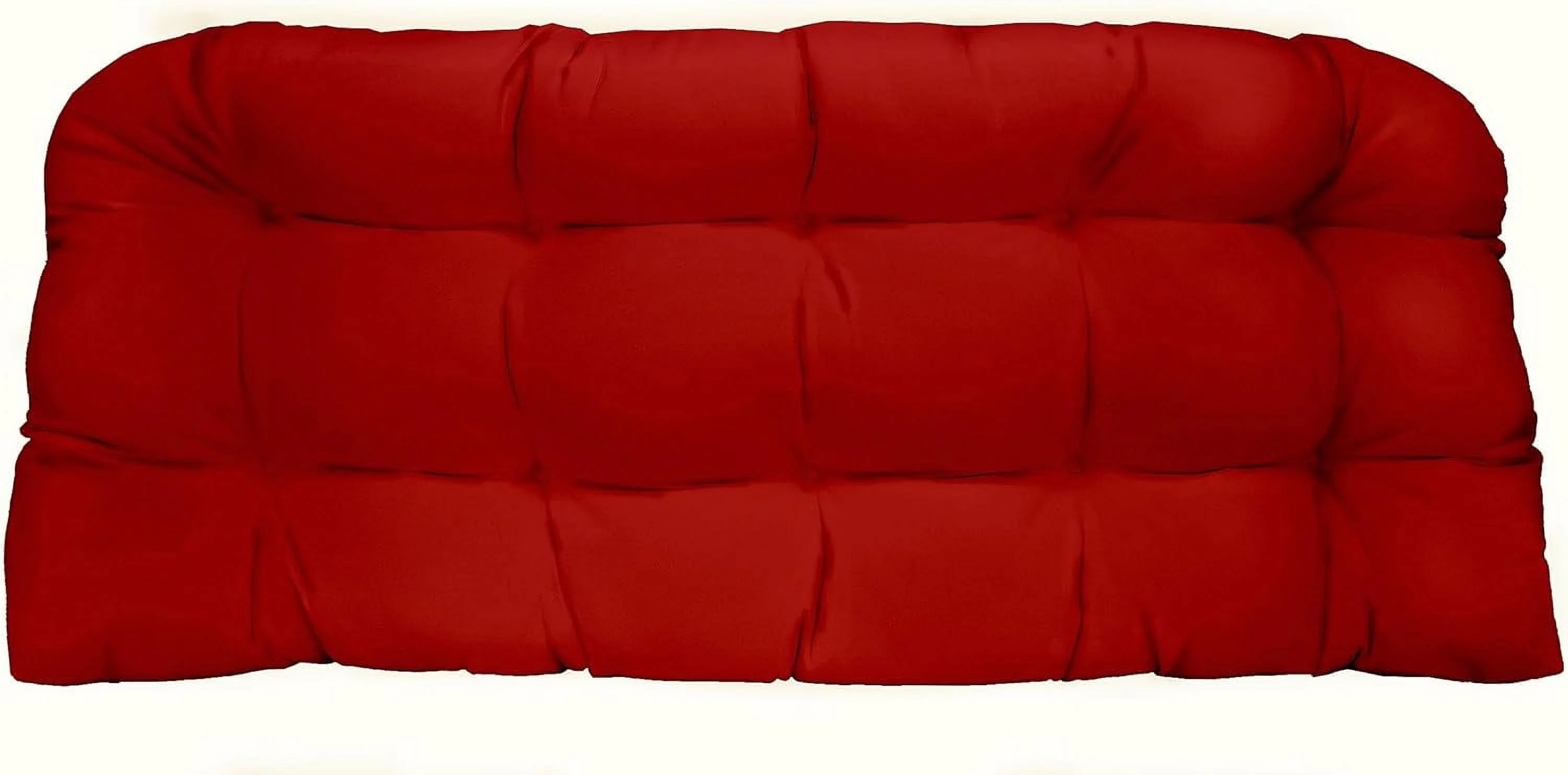 Tufted Wicker Loveseat Cushion | Indoor/Outdoor All Weather Polyester Fabric | Reversible | 41” W X 19