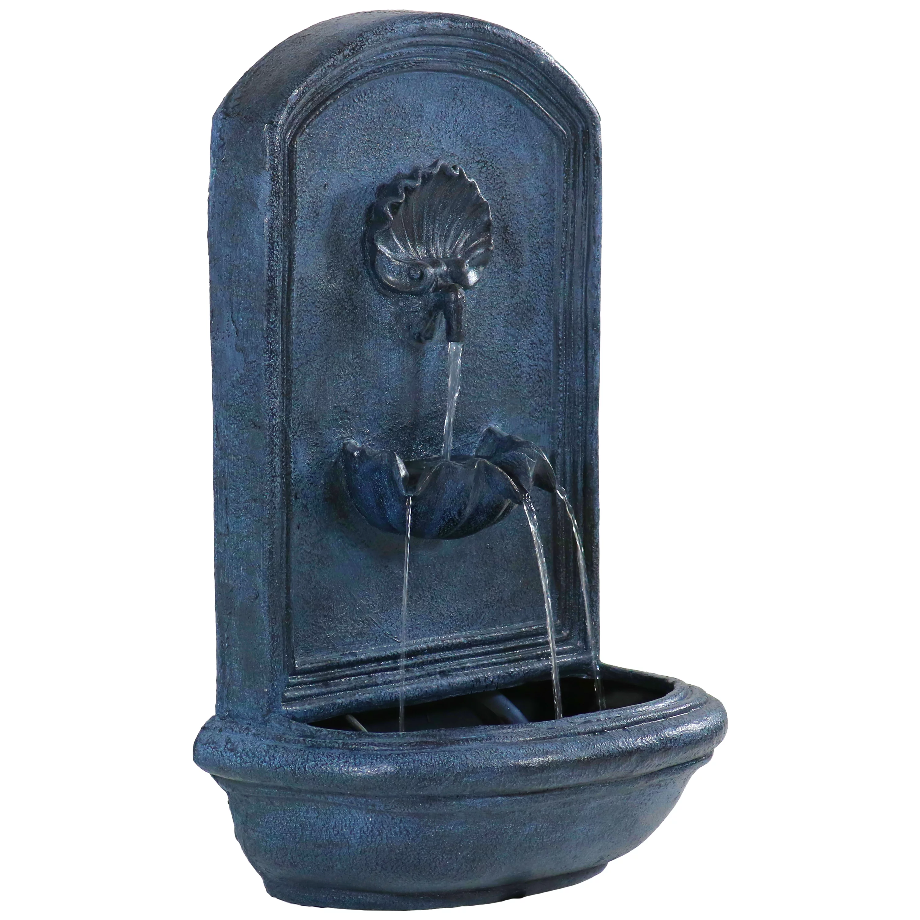 Sunnydaze Seaside Outdoor Solar Wall Fountain - 27
