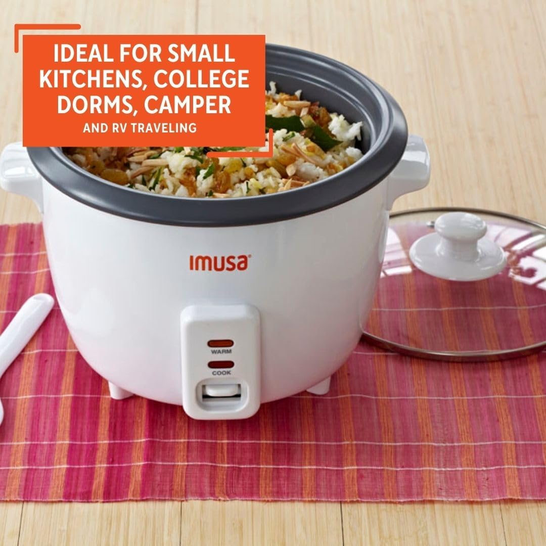 IMUSA USA GAU-00012 Electric NonStick Rice Cooker 5-Cup (Uncooked) 10-Cup (Cooked), White