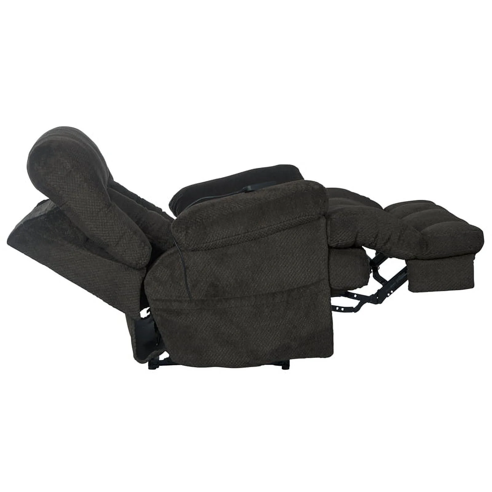 Bowery Hill Power Recliner with Adjustable Headrest & Lumbar in Soft Gray Fabric