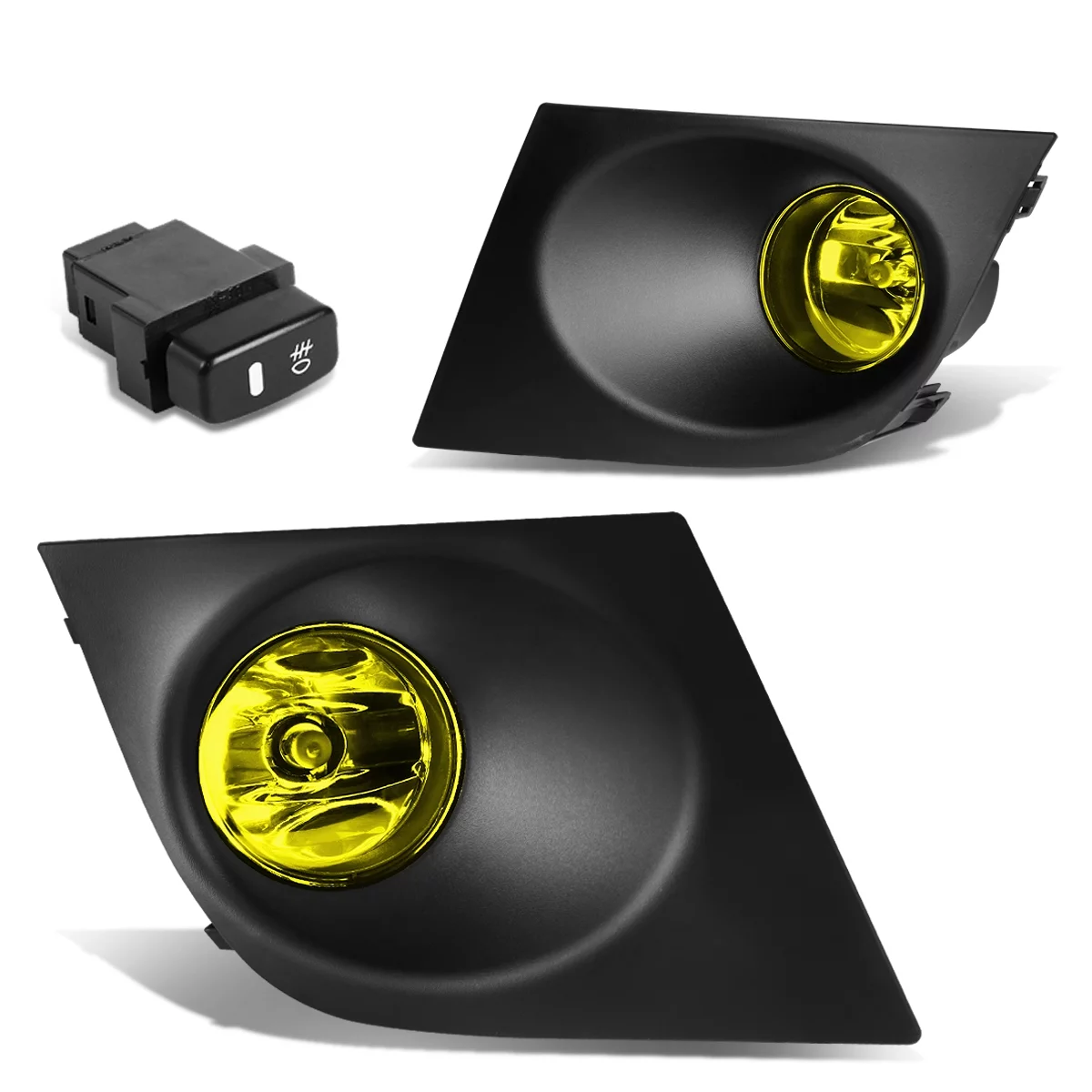 DNA Motoring FL-ZTL-203-AM For 2007 to 2011 Nissan Versa Pair Bumper Driving Fog Light Lamp+Bezel+Switch Amber Lens 08 09 10