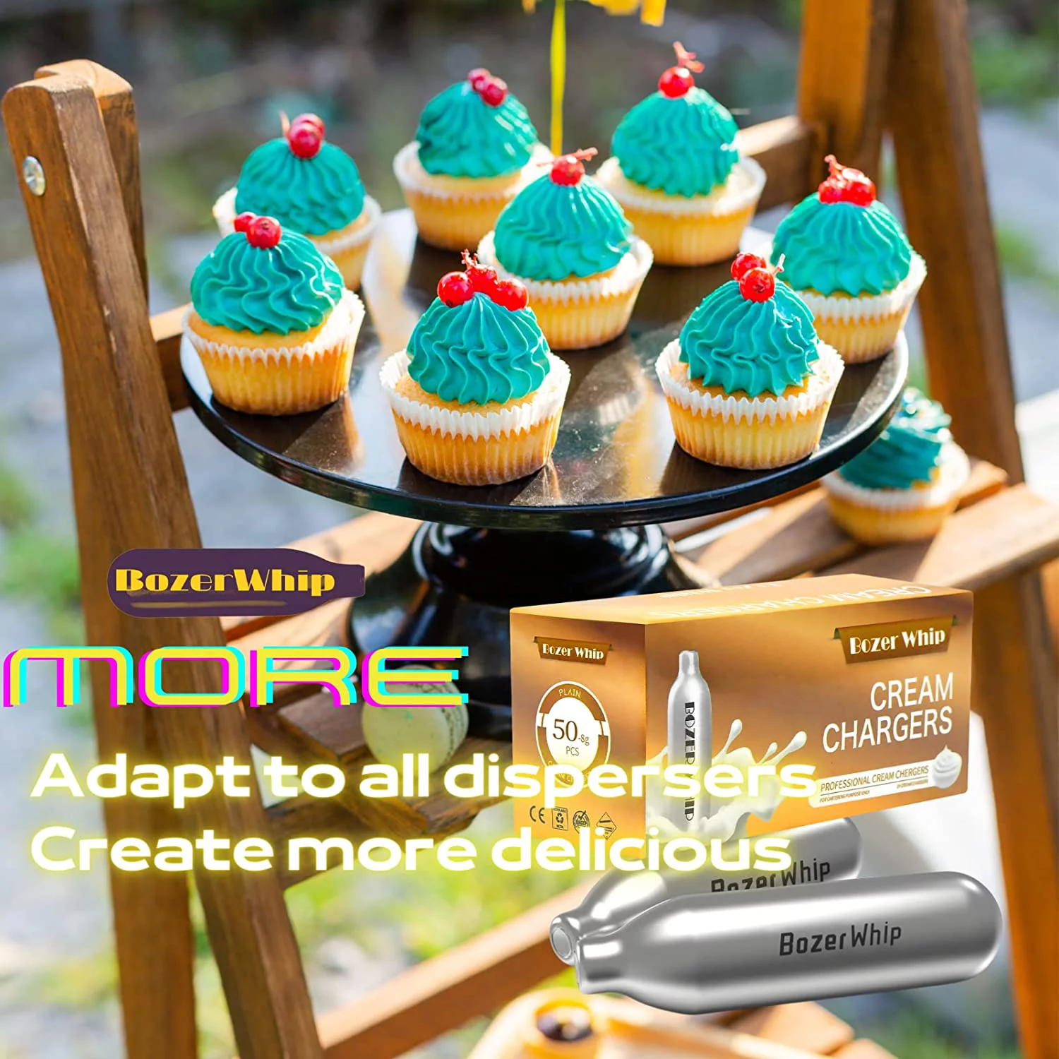 BozerWhip 600 Count Whipped Cream Charger N2O Cartridges 8 garm Nitrous Oxide Chargers ( 12x50 Count )