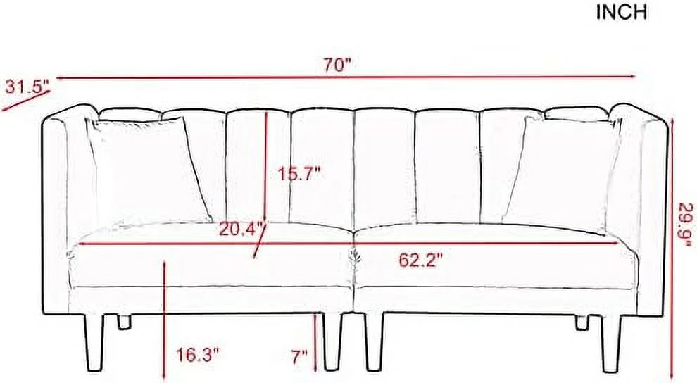HBBOOMLIFE Modern Velvet Fabric Sofa Bed Futon with 2 Pillows Couch with 3 Adjustable Angles Convertible Small Loveseat Folding Sleeper Sofa Bed for Compact Living Spaces Bedroom Apartmen