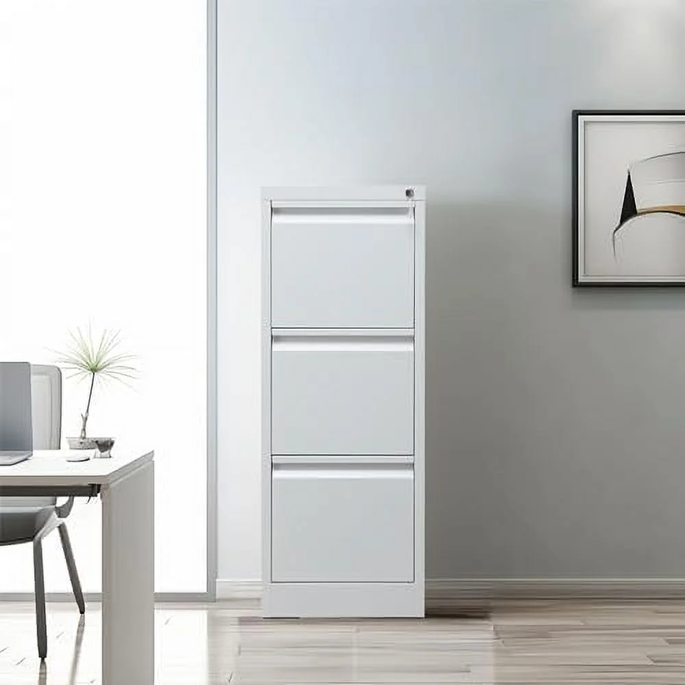 ZFGSUIJN 3 Drawer Lateral File Cabinet with Lock  Metal Filing Cabinets for Home Office  Heavy Duty  Cabinet for Hanging Files A4/Letter/Legal Size with 25 Legal folders  Assembly Require