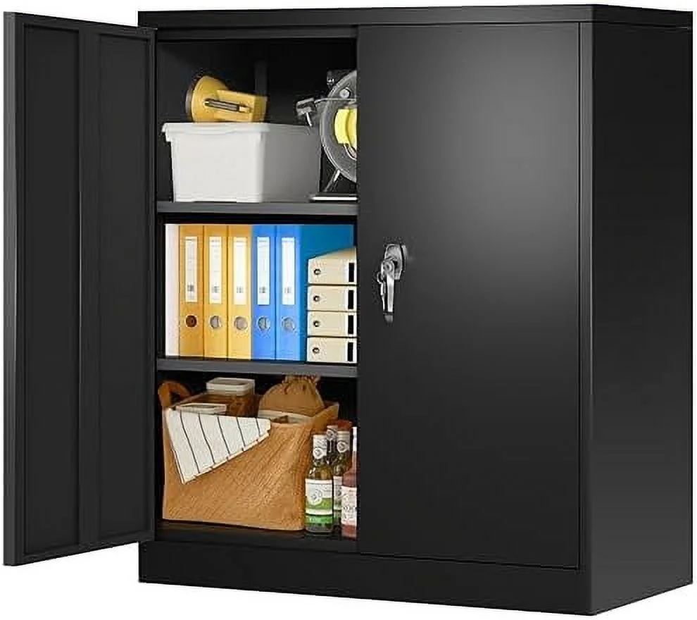 GEROBOOM Metal Garage Cabinet  72\u201D Large  Cabinet with 2 Doors and 4 Adjustable Shelves  Steel Tool Cabinets  Metal File  Cabinet for Home Office  Garage  School  Kitchen
