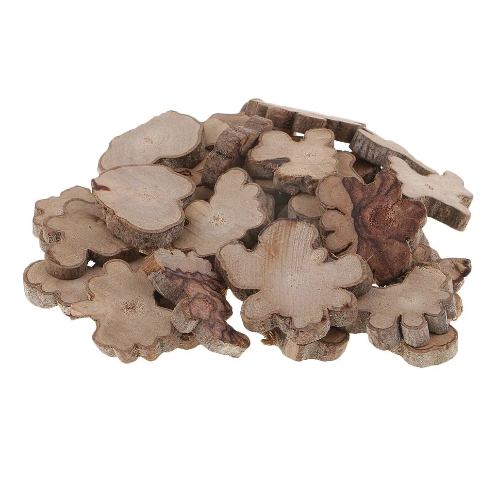 30 Bulk Natural Wood Cutouts Wooden Circles Slices Craft Supplies