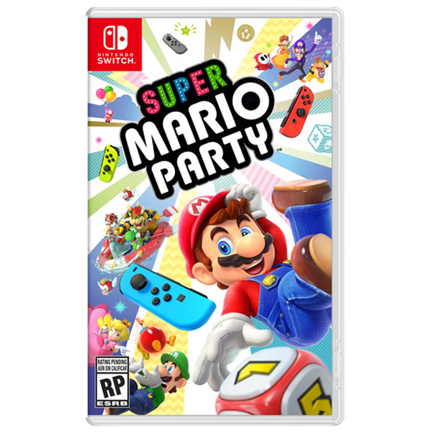 Nintendo Switch with Neon Blue and Red Joy-Con Bundle with Super Mario Party