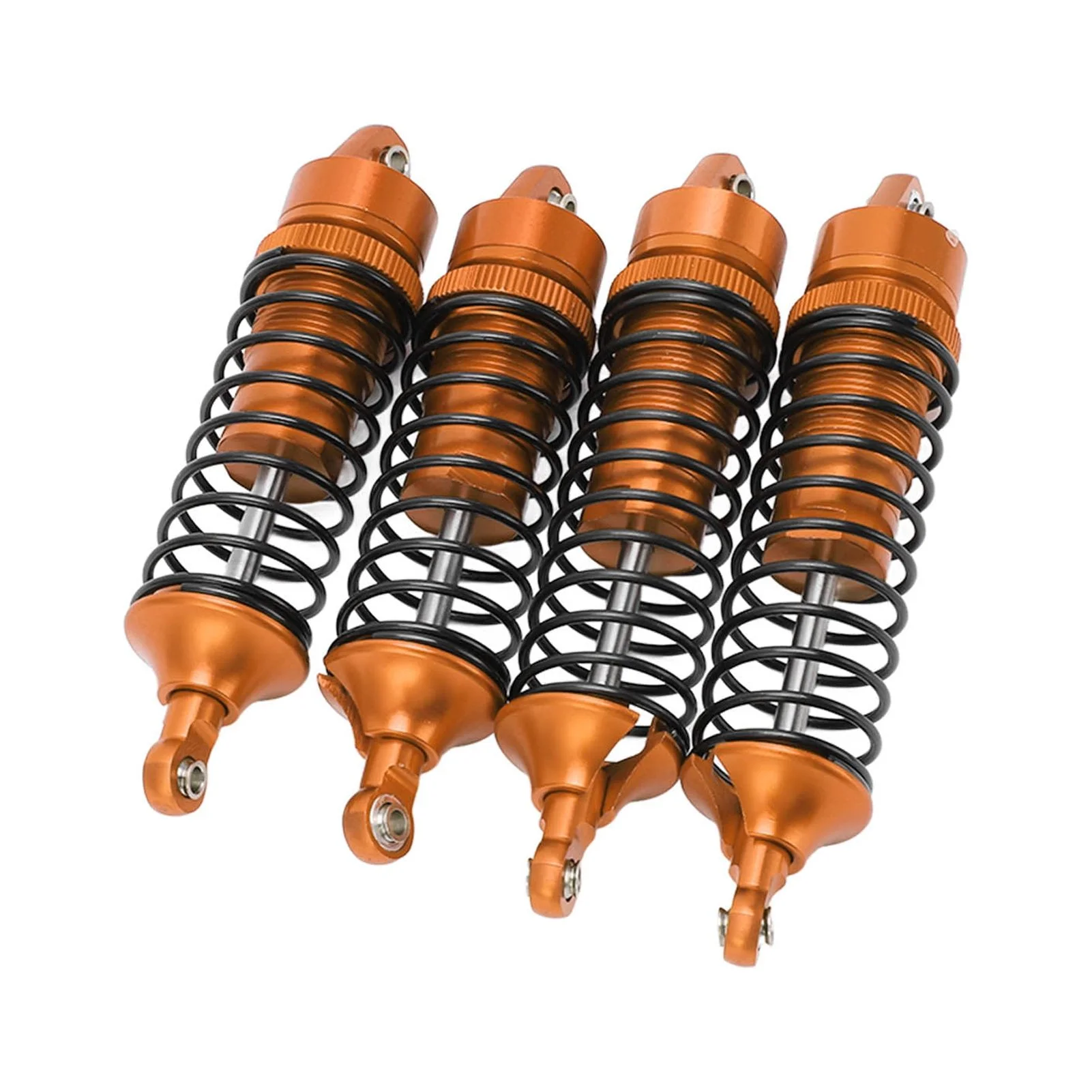 4Pcs RC Shock Absorber Aluminum Alloy RC Front Rear Shocks Set Model Car Shock Absorber Damper for LOSi Lasernut U4 Tenacity 1/10 Off Road Vehicle(Orange)