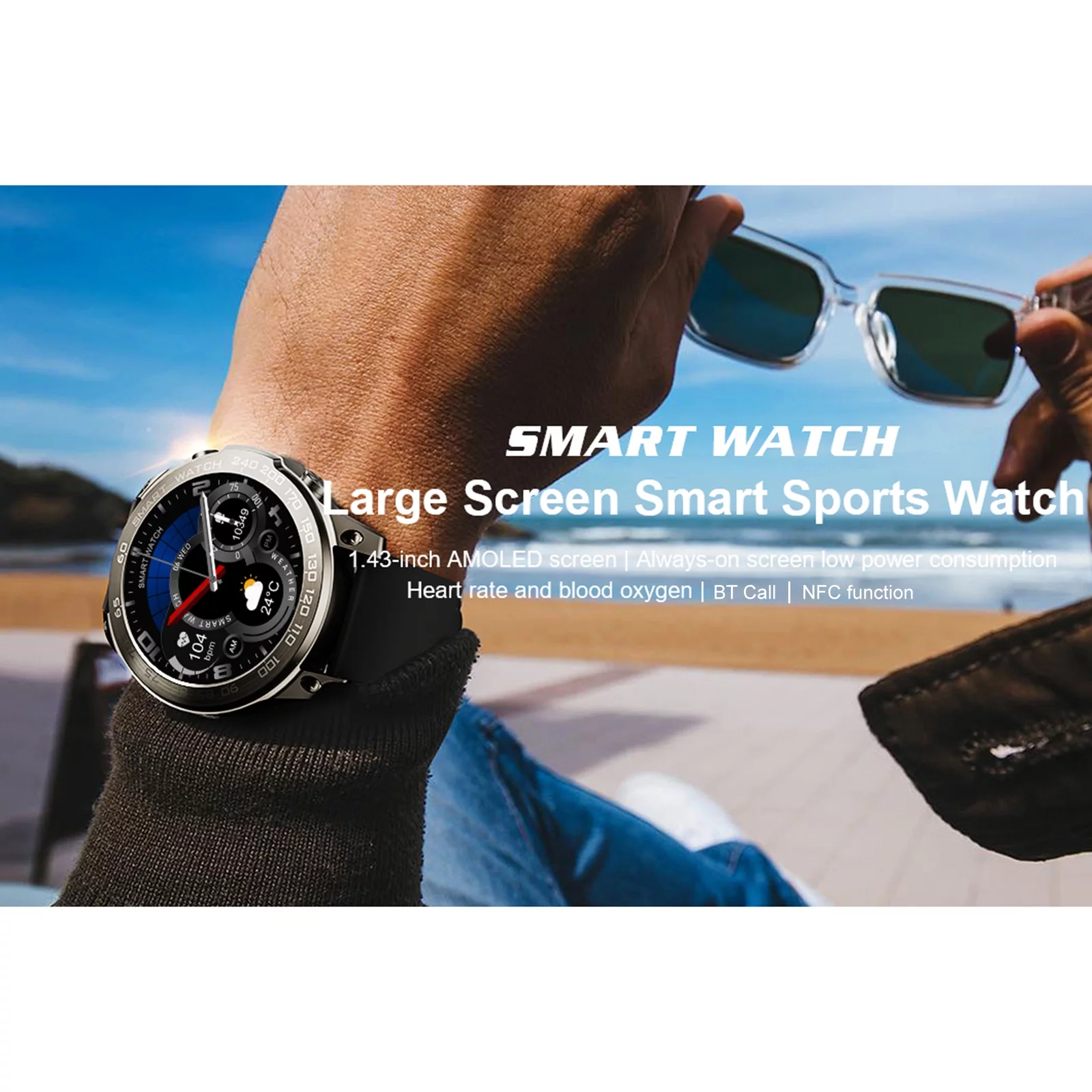 moobody Intelligent Watch DM50: FullTouch Screen Sports Tracker for Android Compatibility
