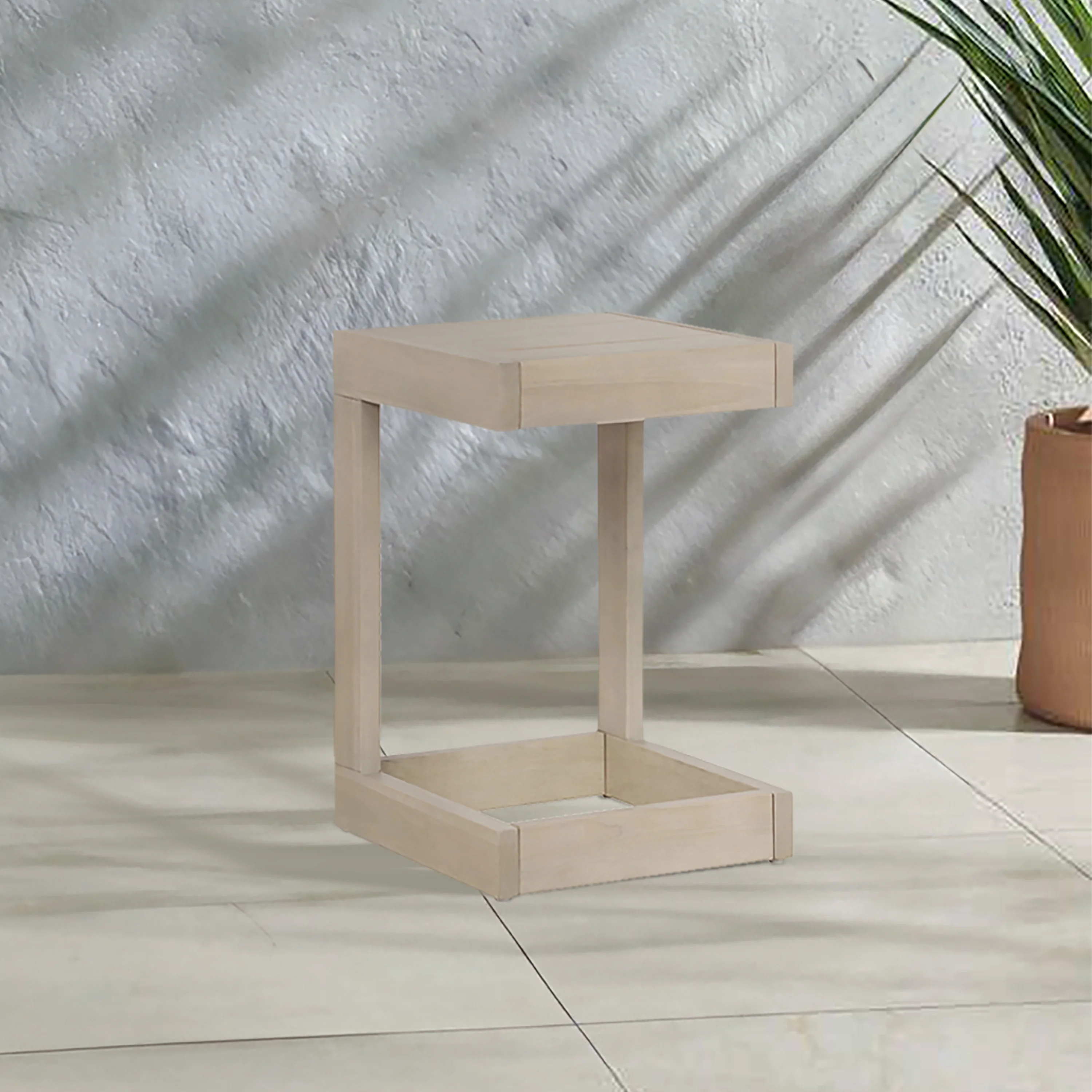 Linon Summerlyn Outdoor Accent C Table, Natural